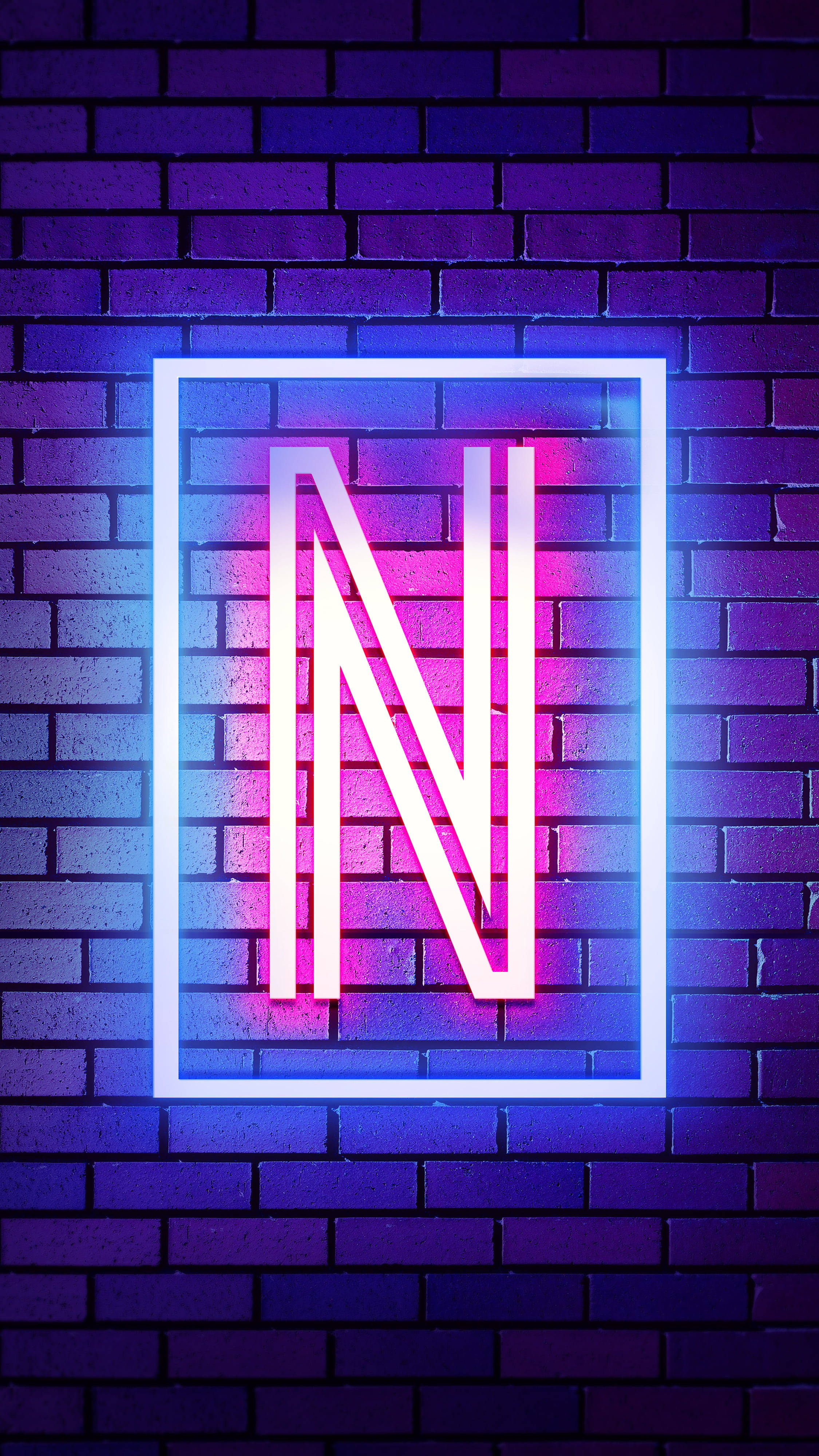 Parlak Neon N Harfi Duvar Kağıdı