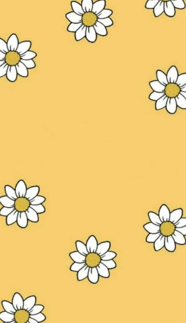 Parlak sarı bir şehir silüeti pozitiflik yayıyor Duvar Kağıdı
