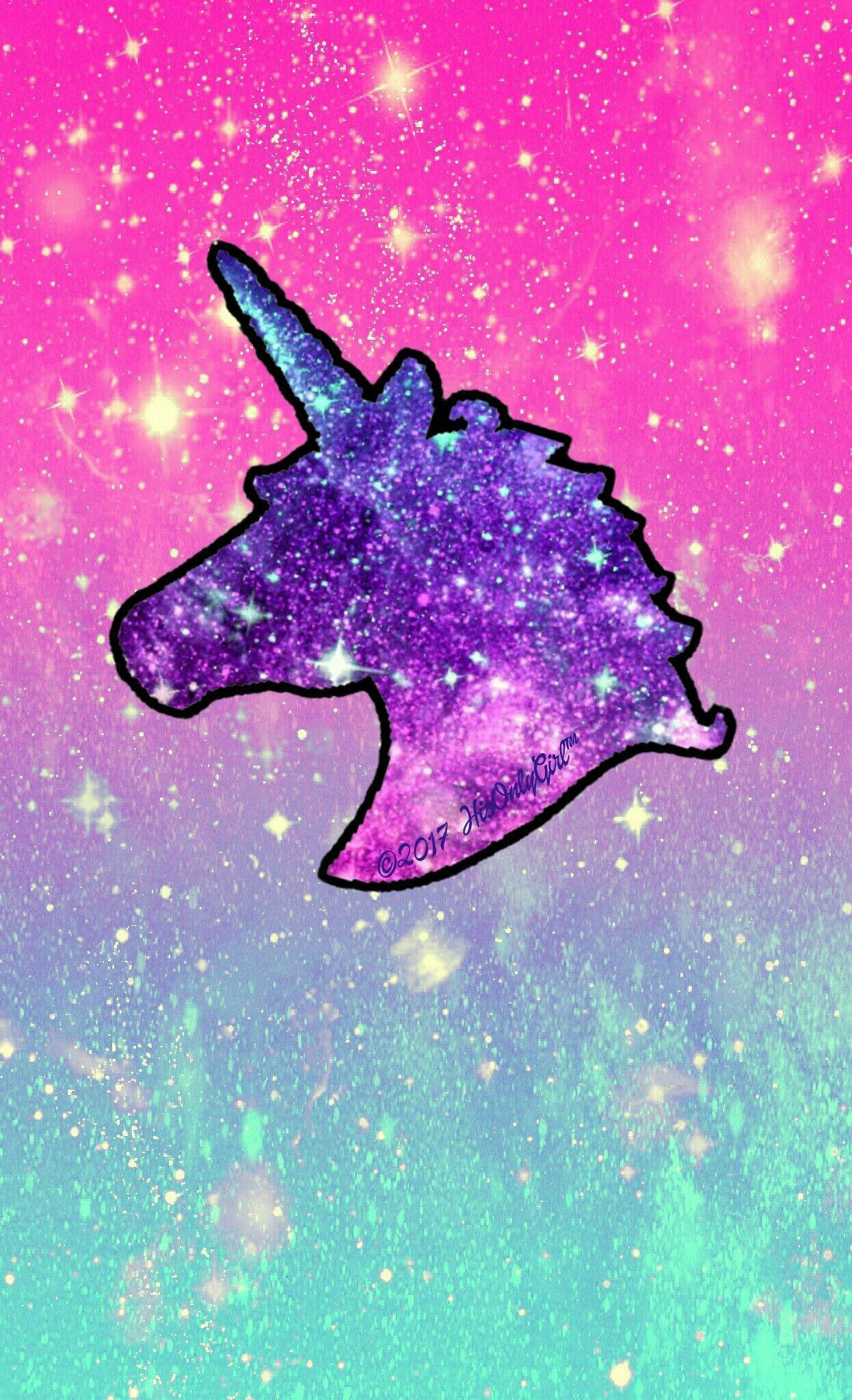 Parlaklık ve Tekboynuzlar Mor Duvar Kağıdı