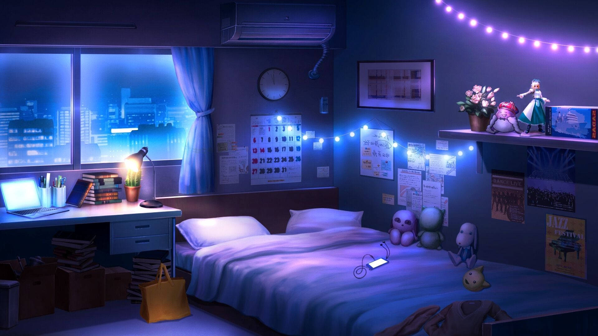 Parlayan Anime Odası Duvar Kağıdı
