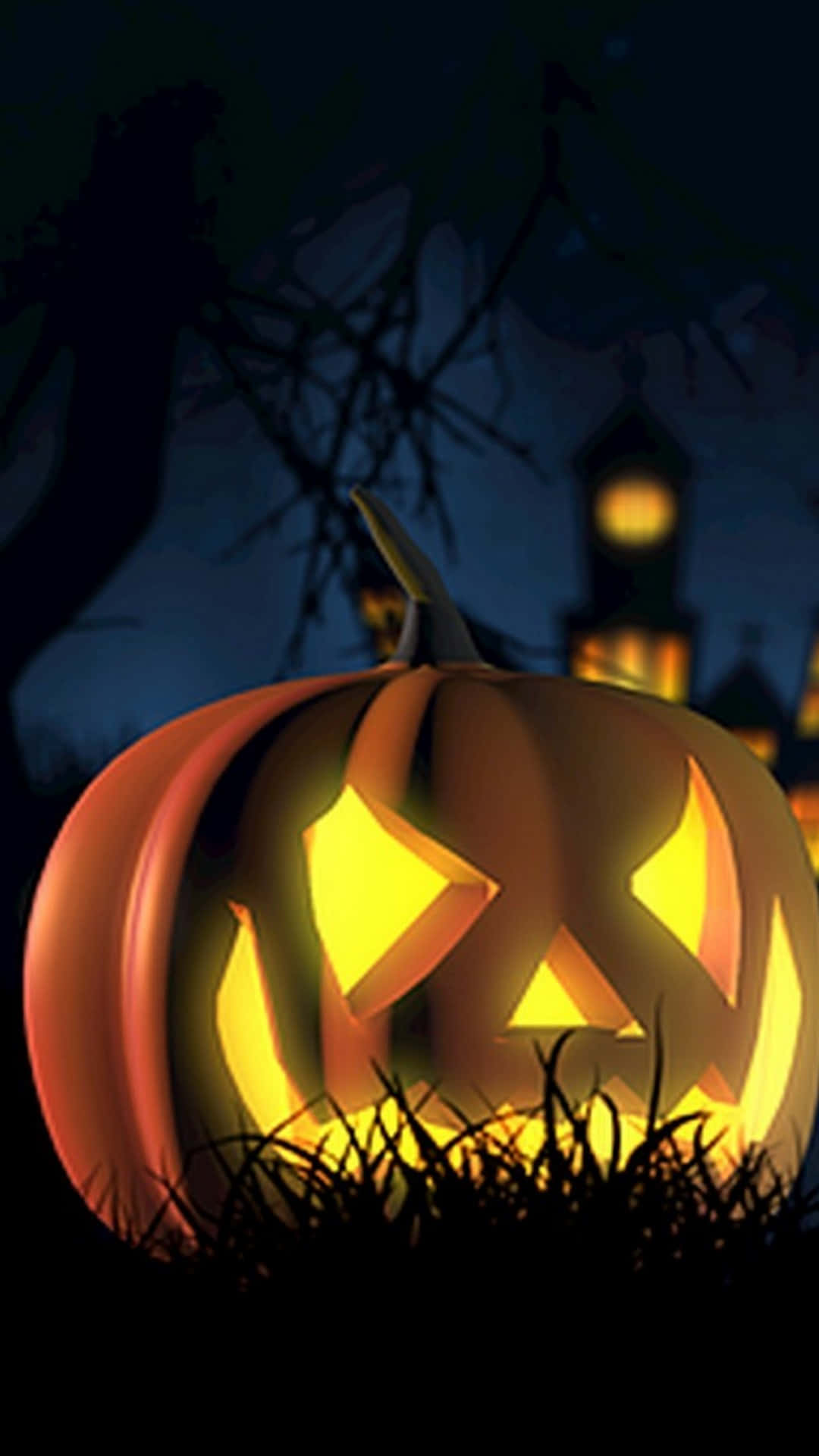 Parlayan Jack O Lantern iPhone Cadılar Bayramı Arkaplanı Duvar Kağıdı