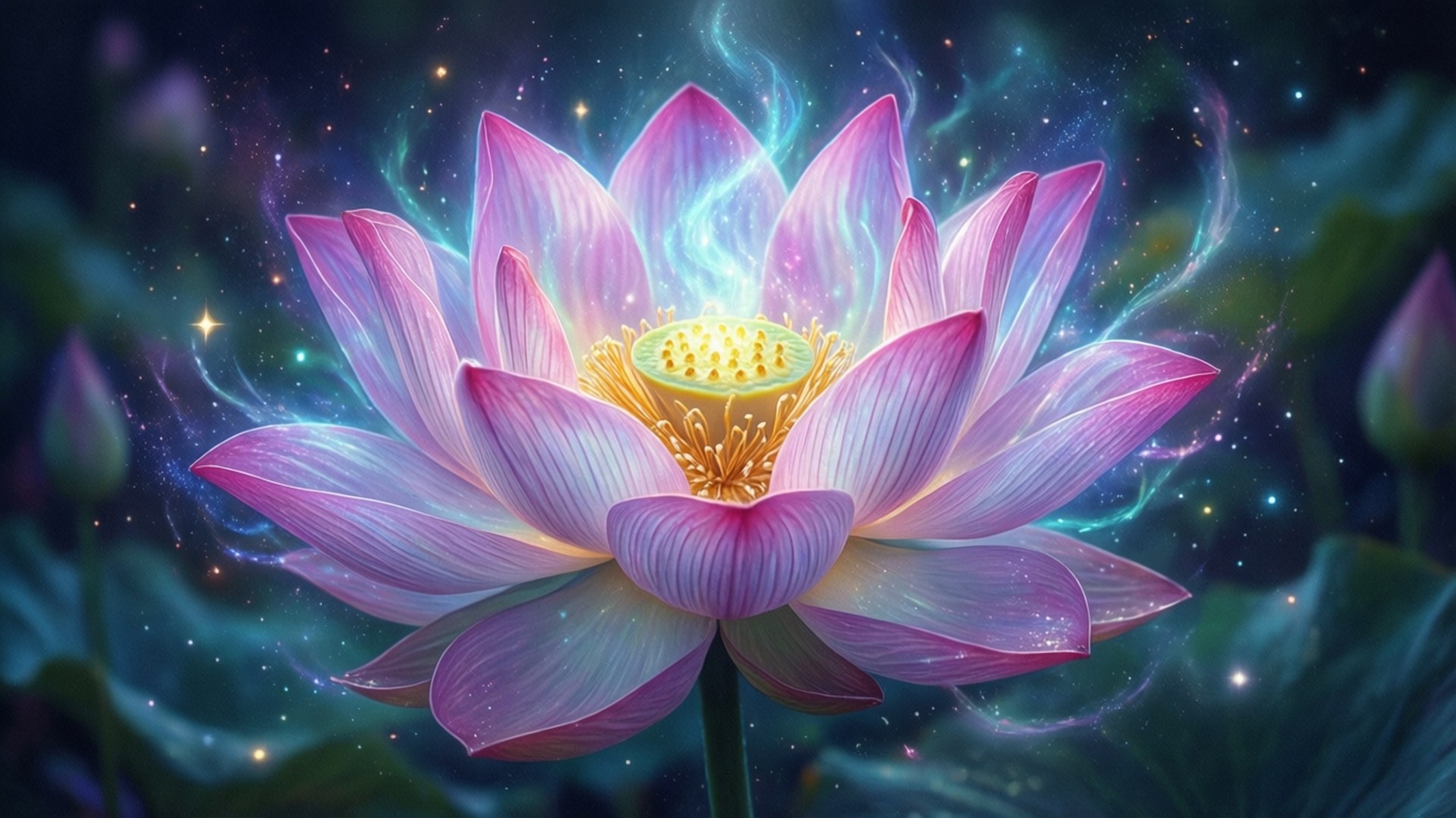 Parlayan Lotus Rüyası Duvar Kağıdı