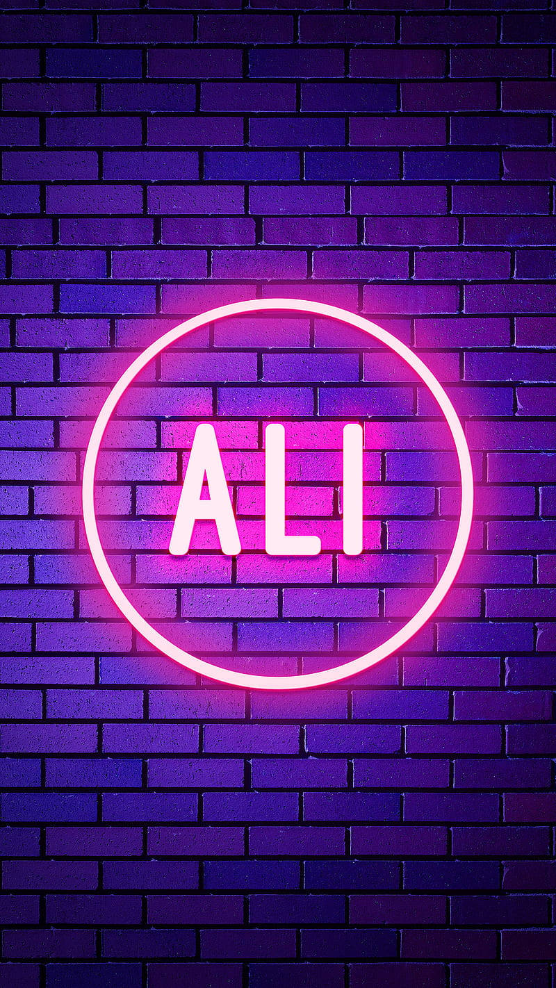 Parlayan Neon Ali İsmi Duvar Kağıdı