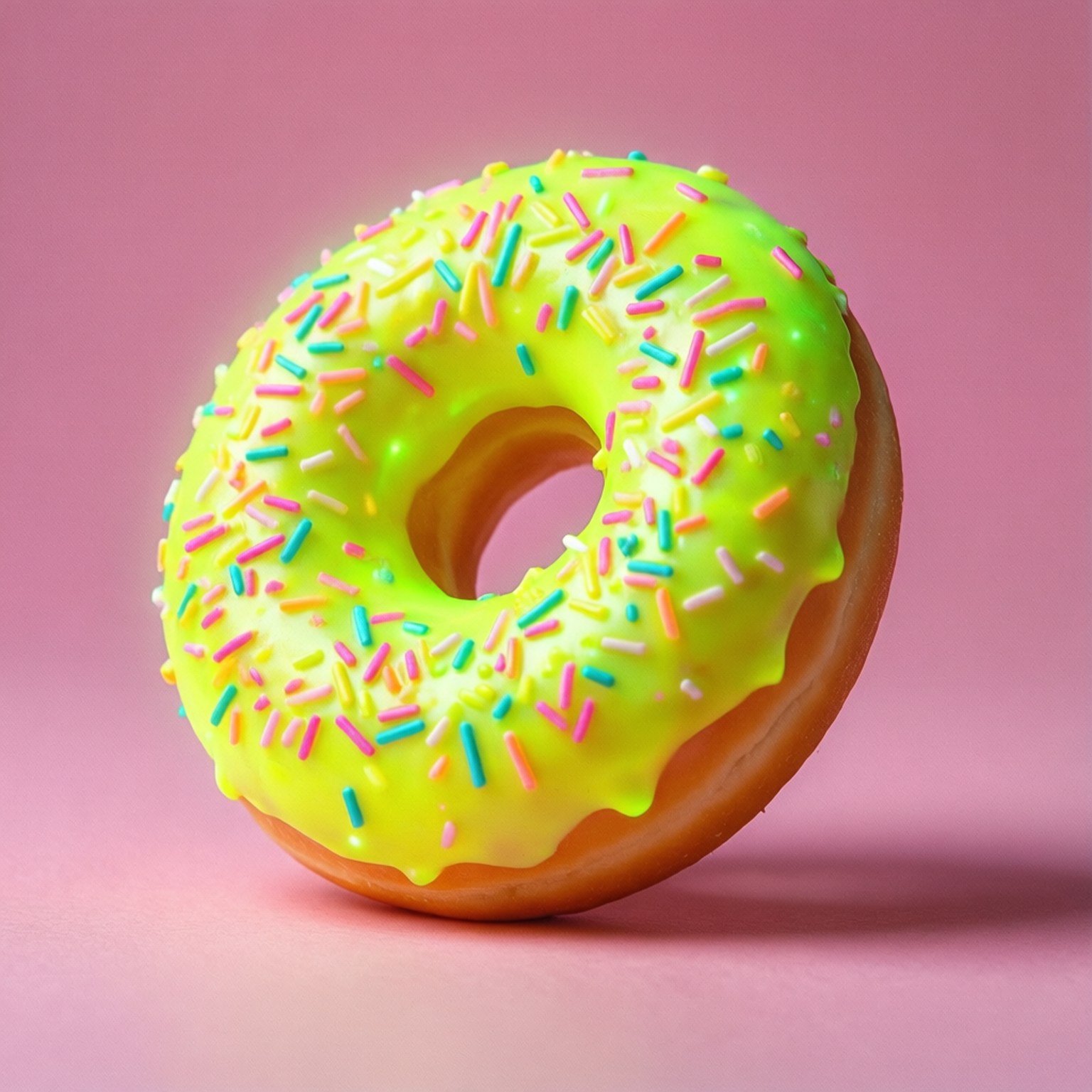 Parlayan Neon Donut Duvar Kağıdı