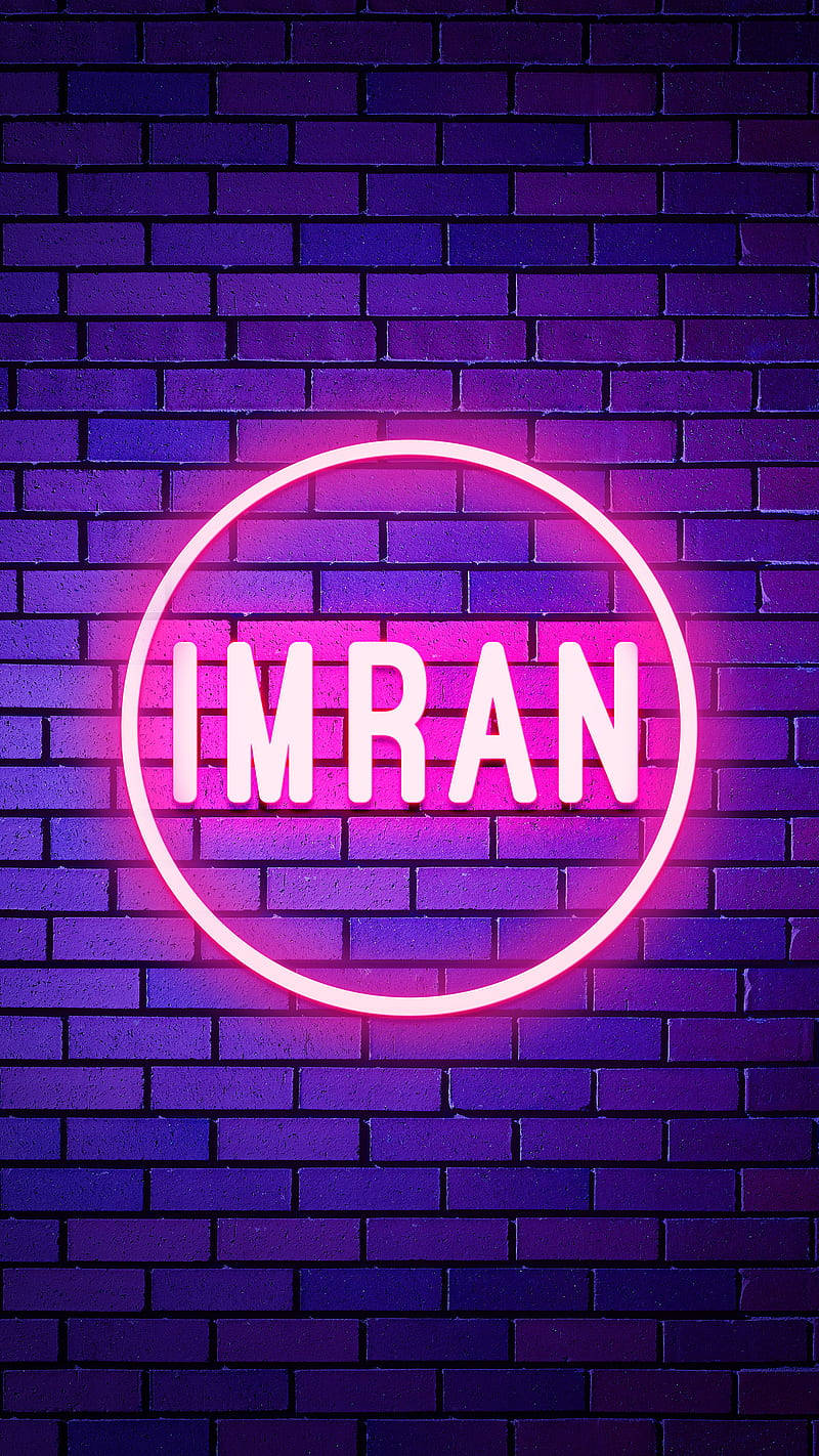 Parlayan Neon Imran İsmi Duvar Kağıdı