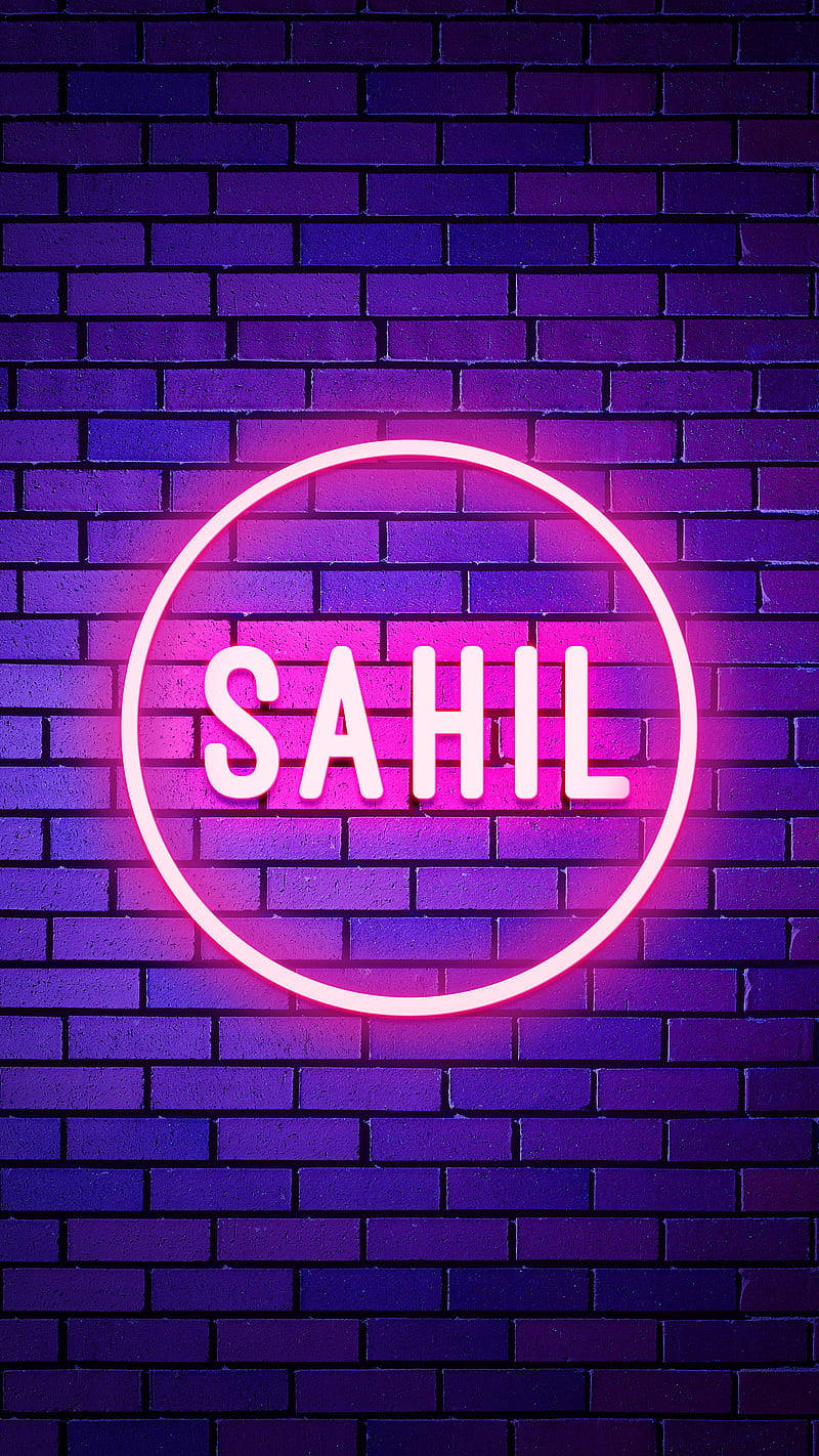 Parlayan Neon Sahil İsmi Duvar Kağıdı