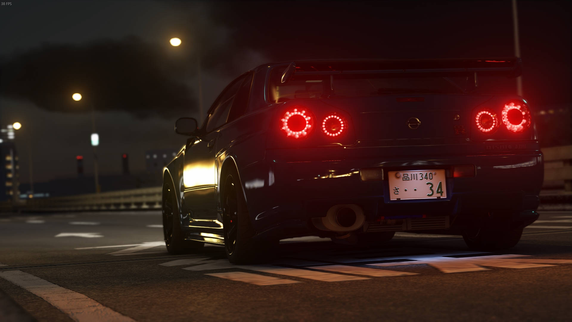 Parlayan Nissan Skyline GTR R34 Duvar Kağıdı