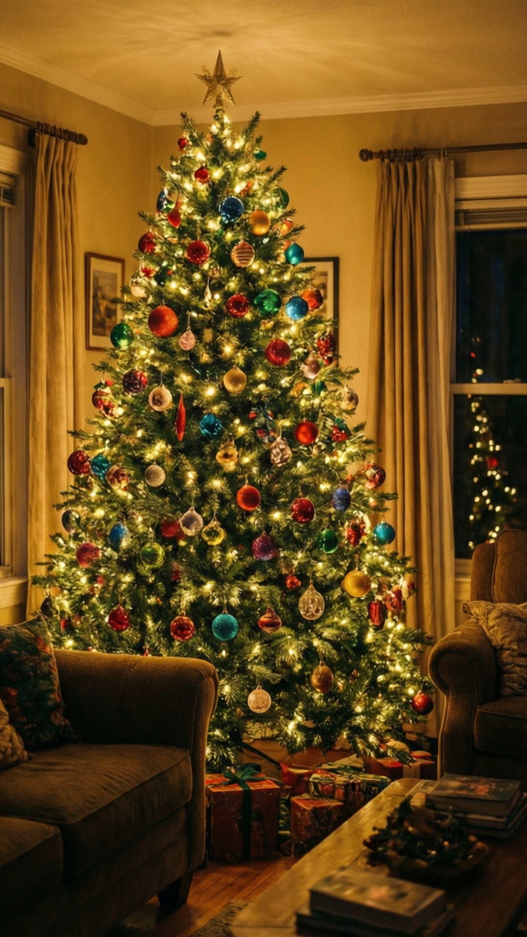 Parlayan Noel Ağacı Duvar Kağıdı