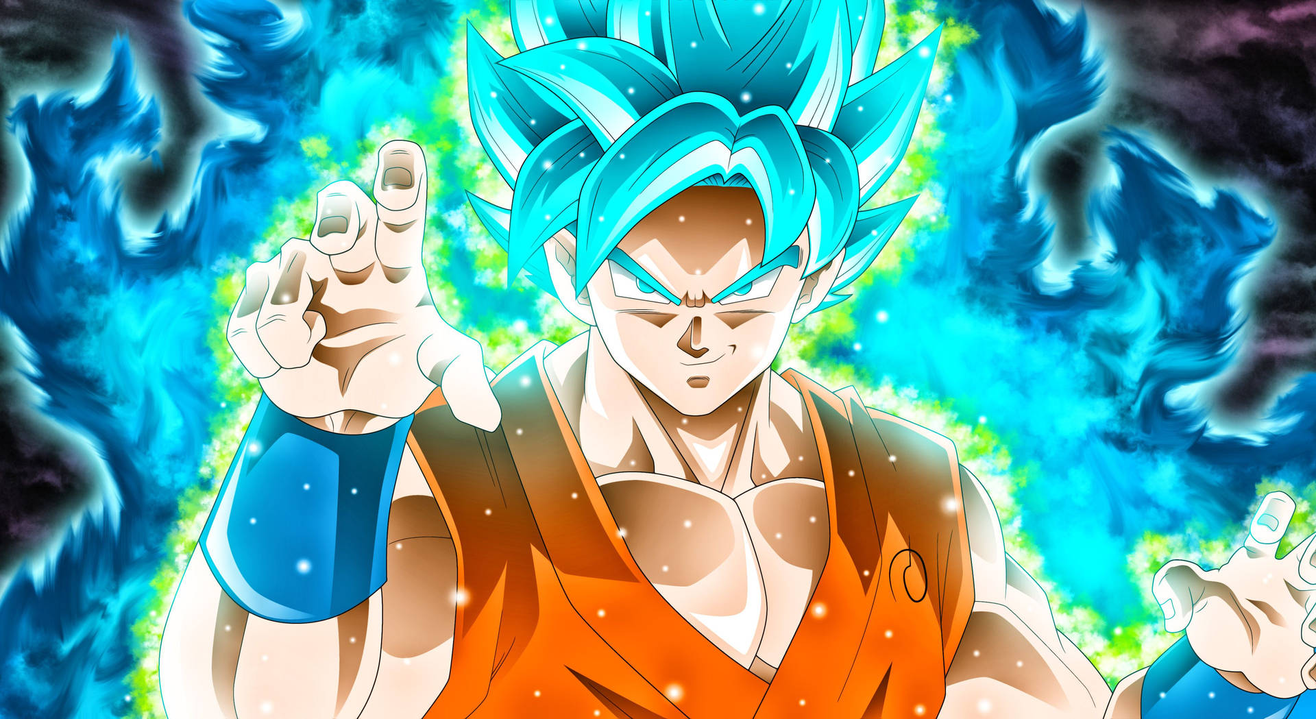 Goku'nun parlarken ve savaşmaya hazırken duvar kağıdı.