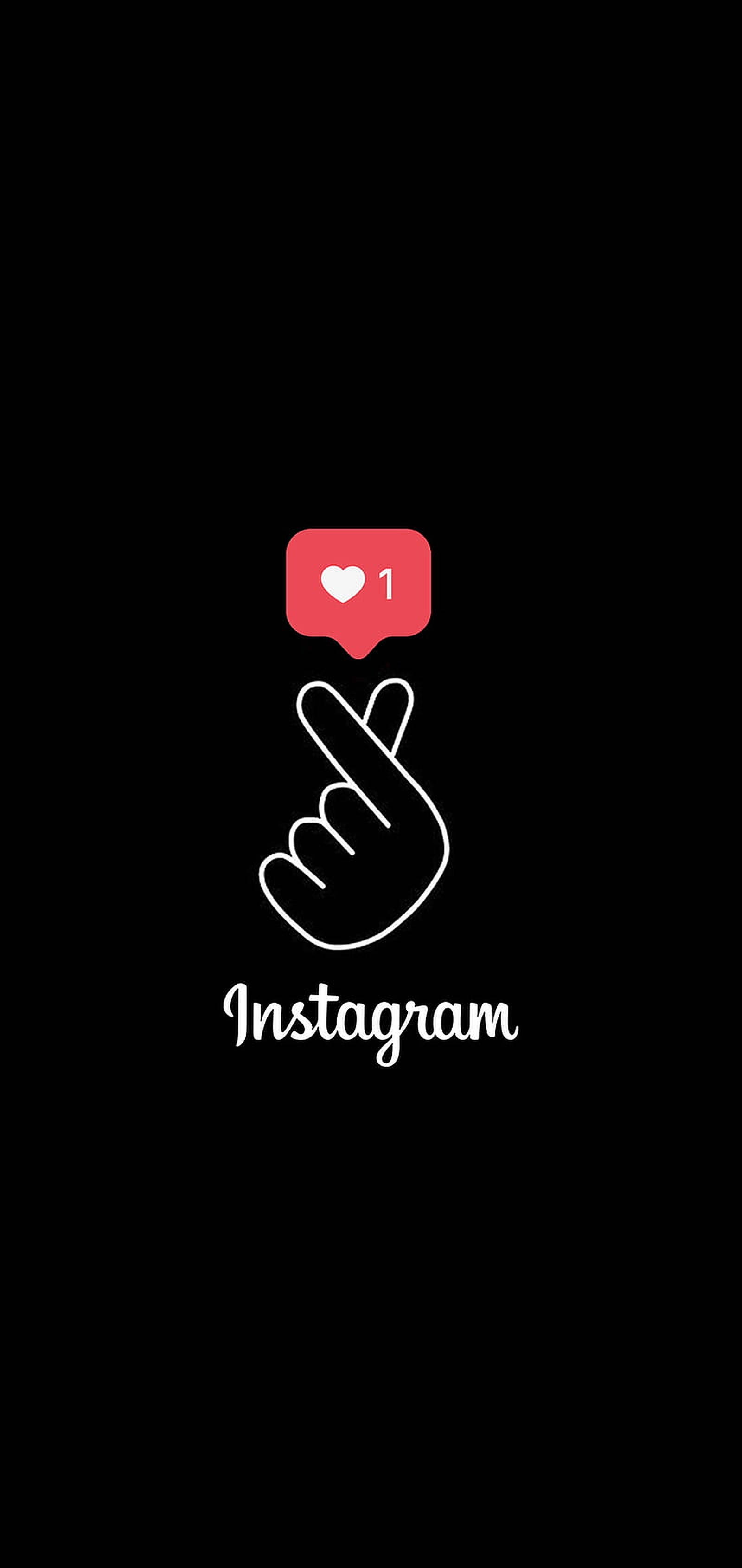 Parmak Kalp Instagram Sanatı Duvar Kağıdı