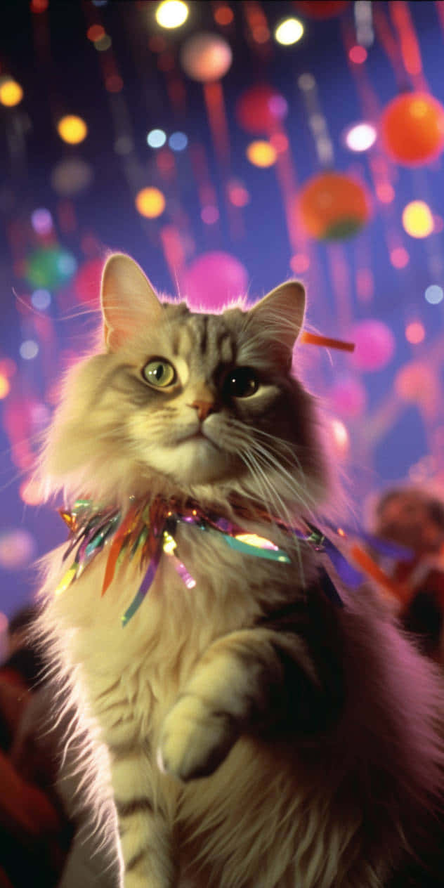 Parti Kutlaması Kedi.JPG Duvar Kağıdı