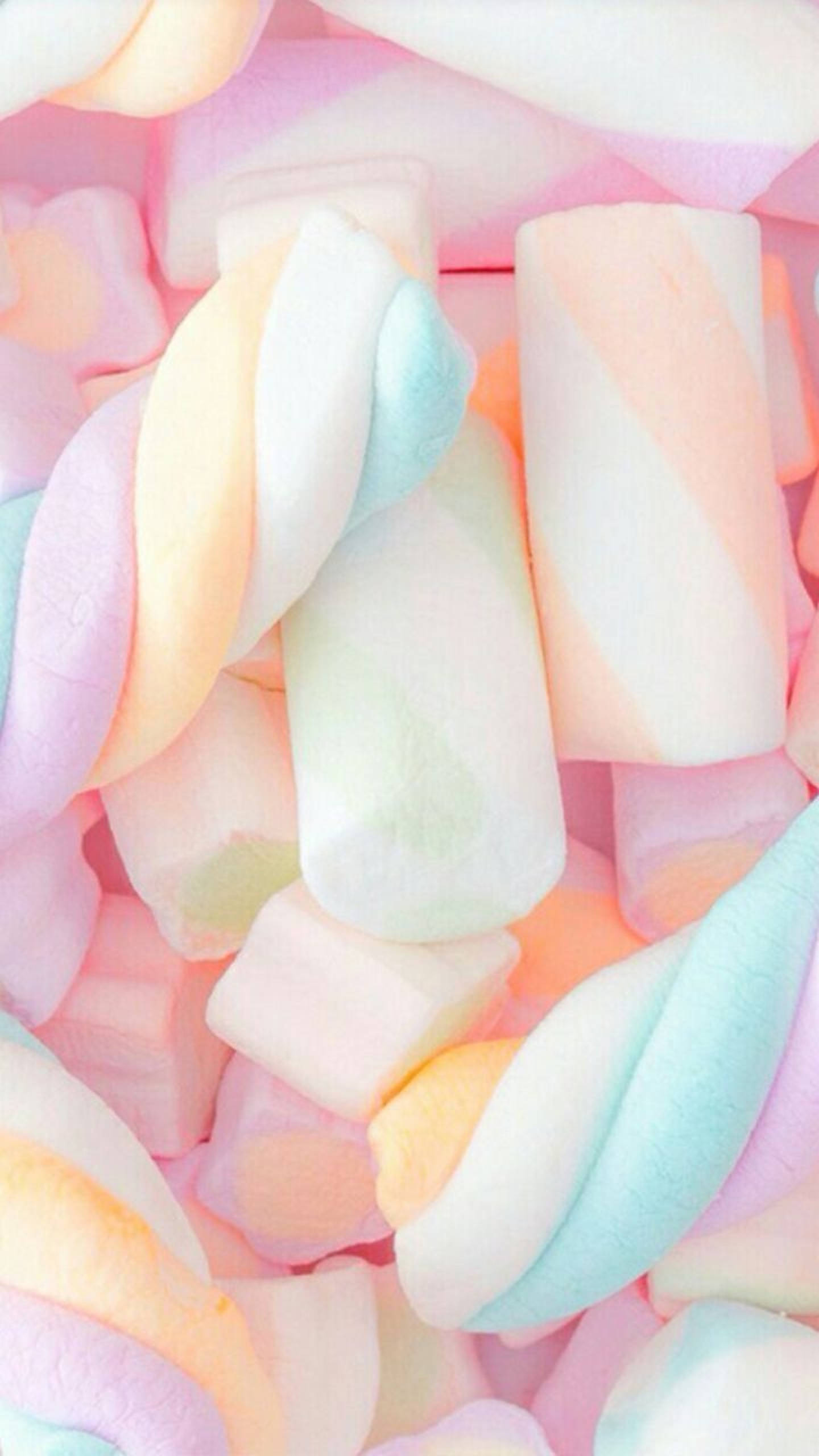 Pastel Gökkuşağı Marshmallowları Duvar Kağıdı