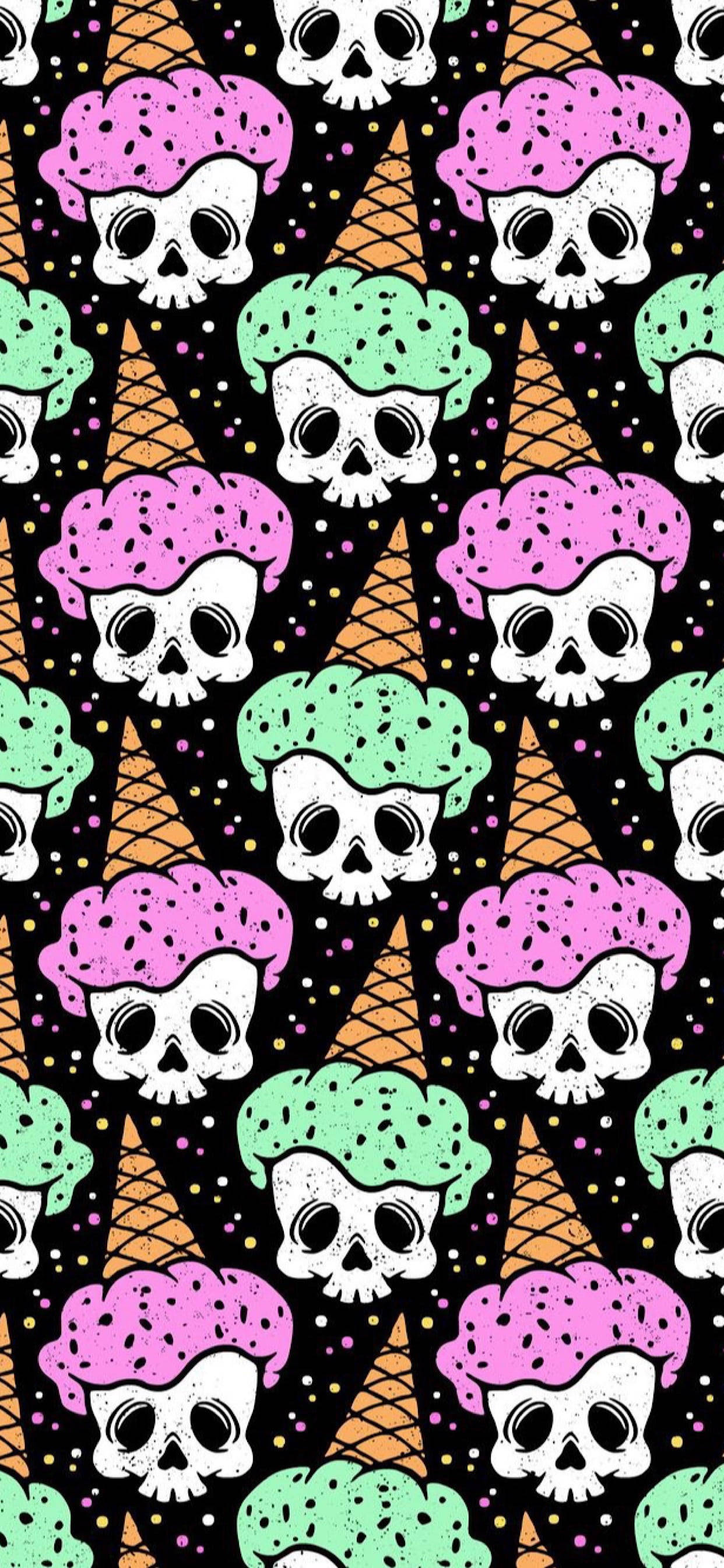 Pastel Gotik Dondurma Deseni Duvar Kağıdı