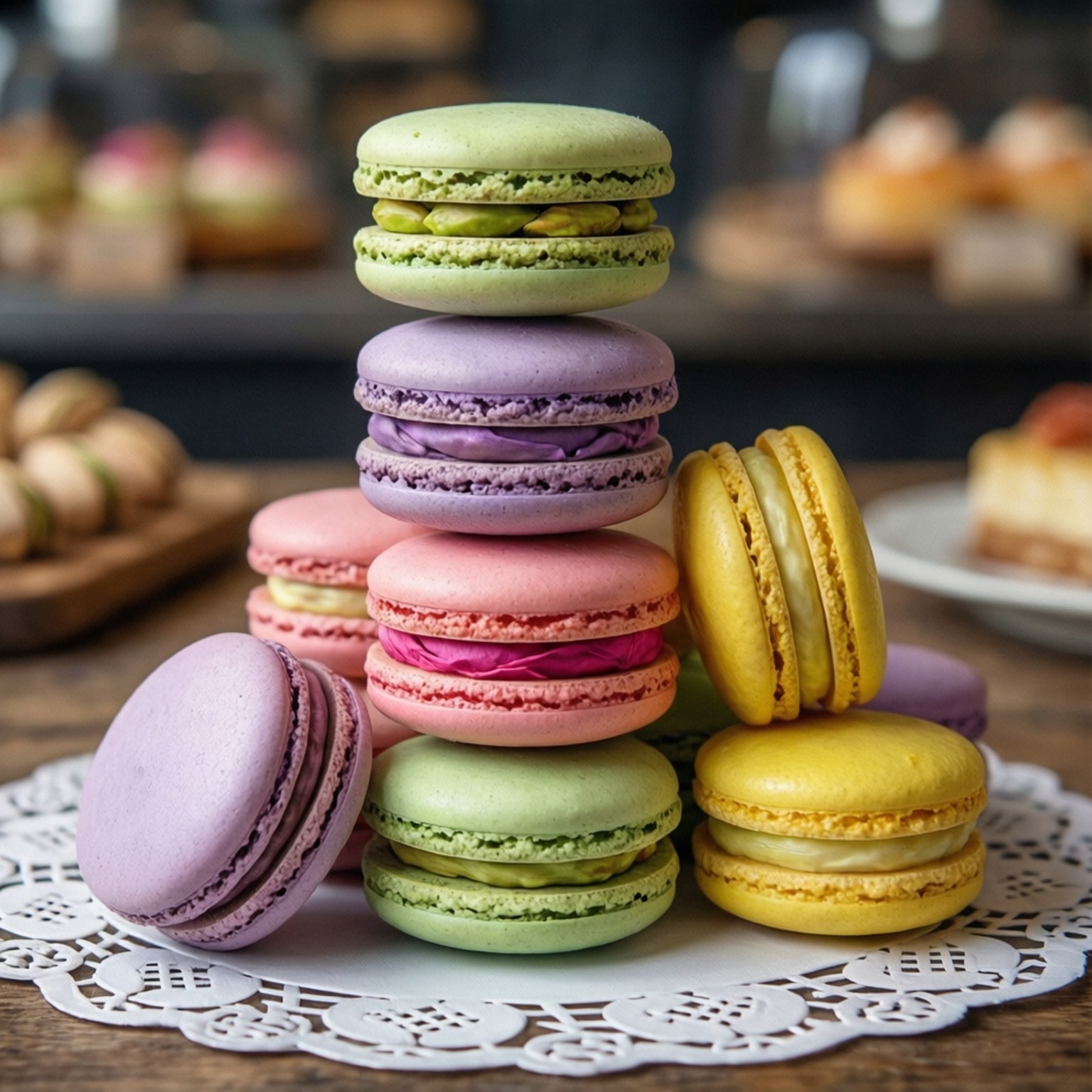 Pastel Macaron Kulesi Duvar Kağıdı