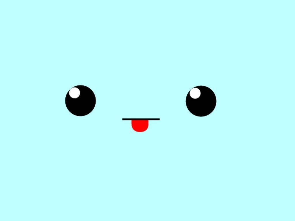 Pastel Mavi Kawaii Yüz ile Gününüzü Aydınlatın Duvar Kağıdı