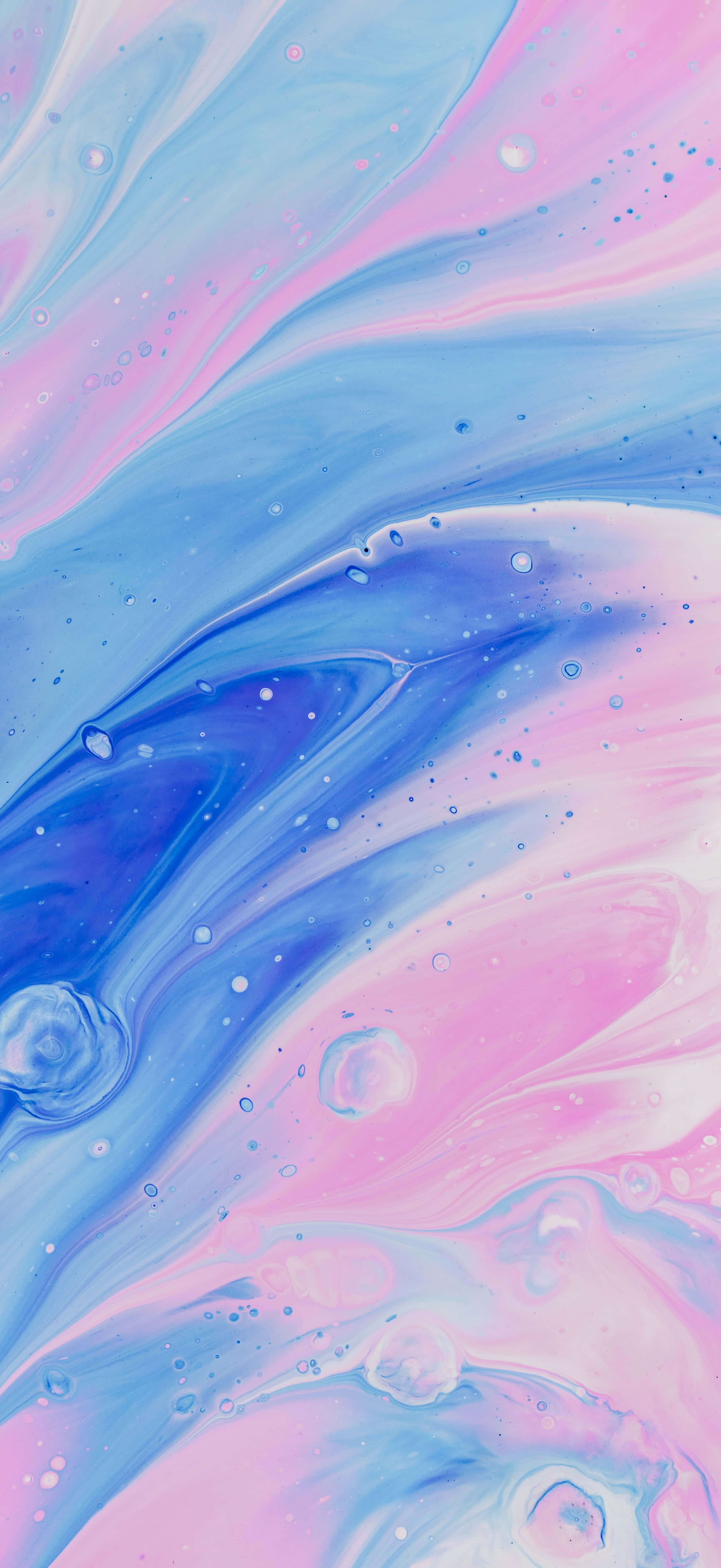 Pastel Mavi-Pembe iOS iPhone X Mermer Arka Plan Duvar Kağıdı