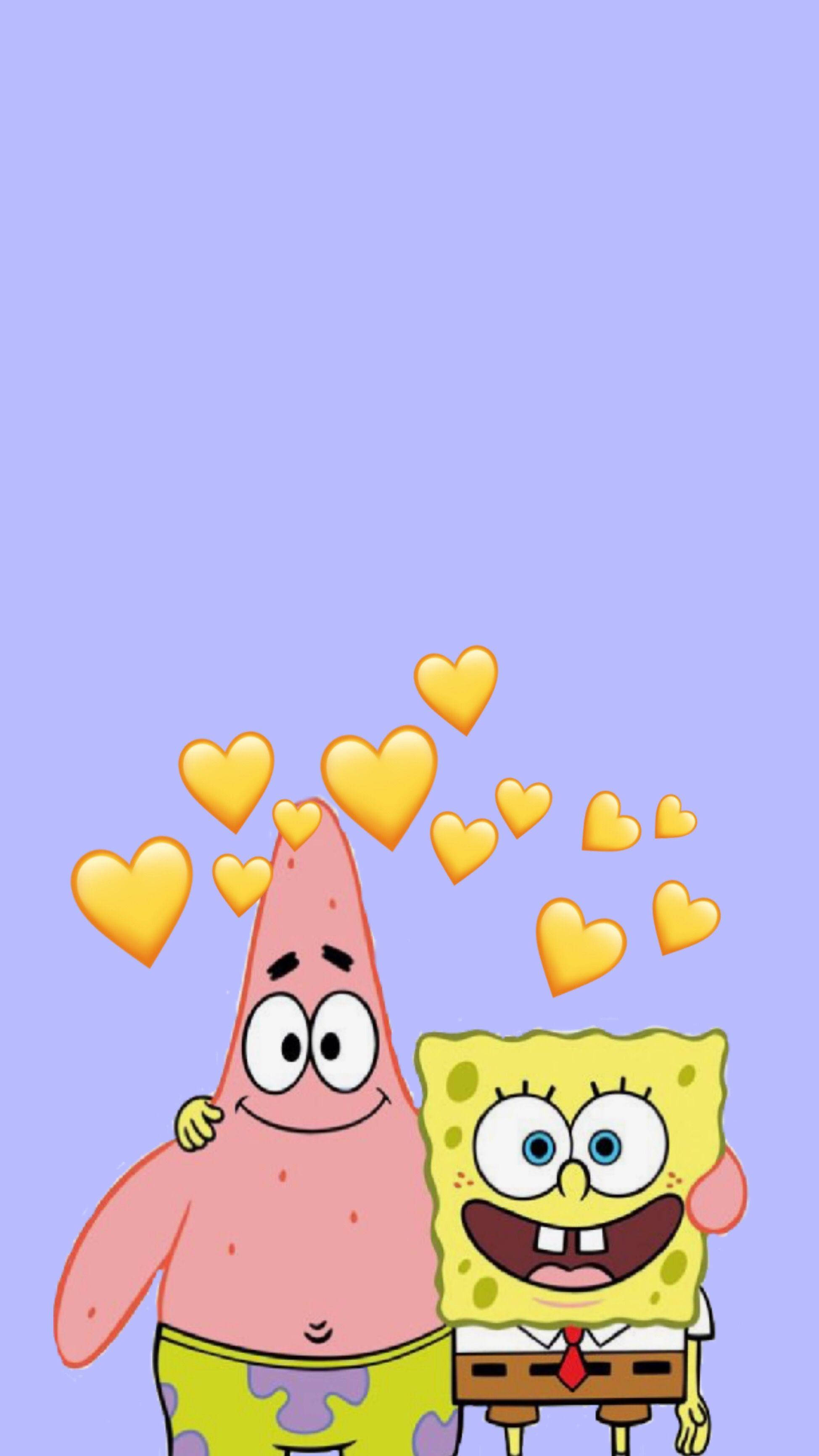 Pastel Mavi SüngerBob ve Patrick Duvar Kağıdı