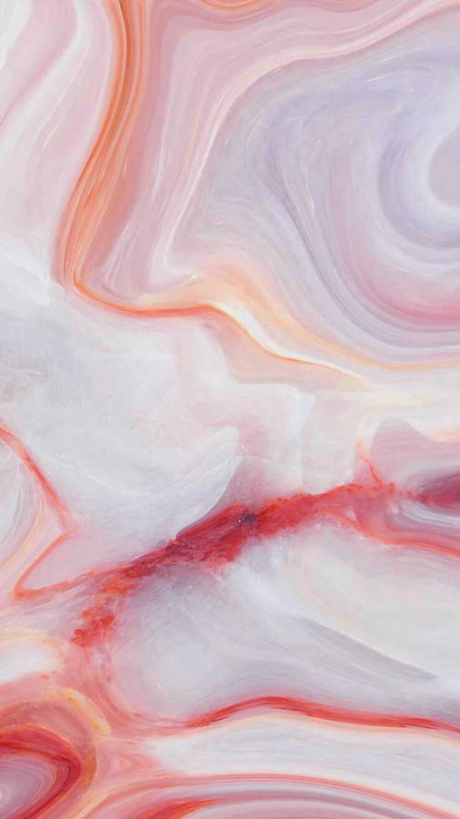 Pastel Mermer Kırmızı Damarlı Duvar Kağıdı