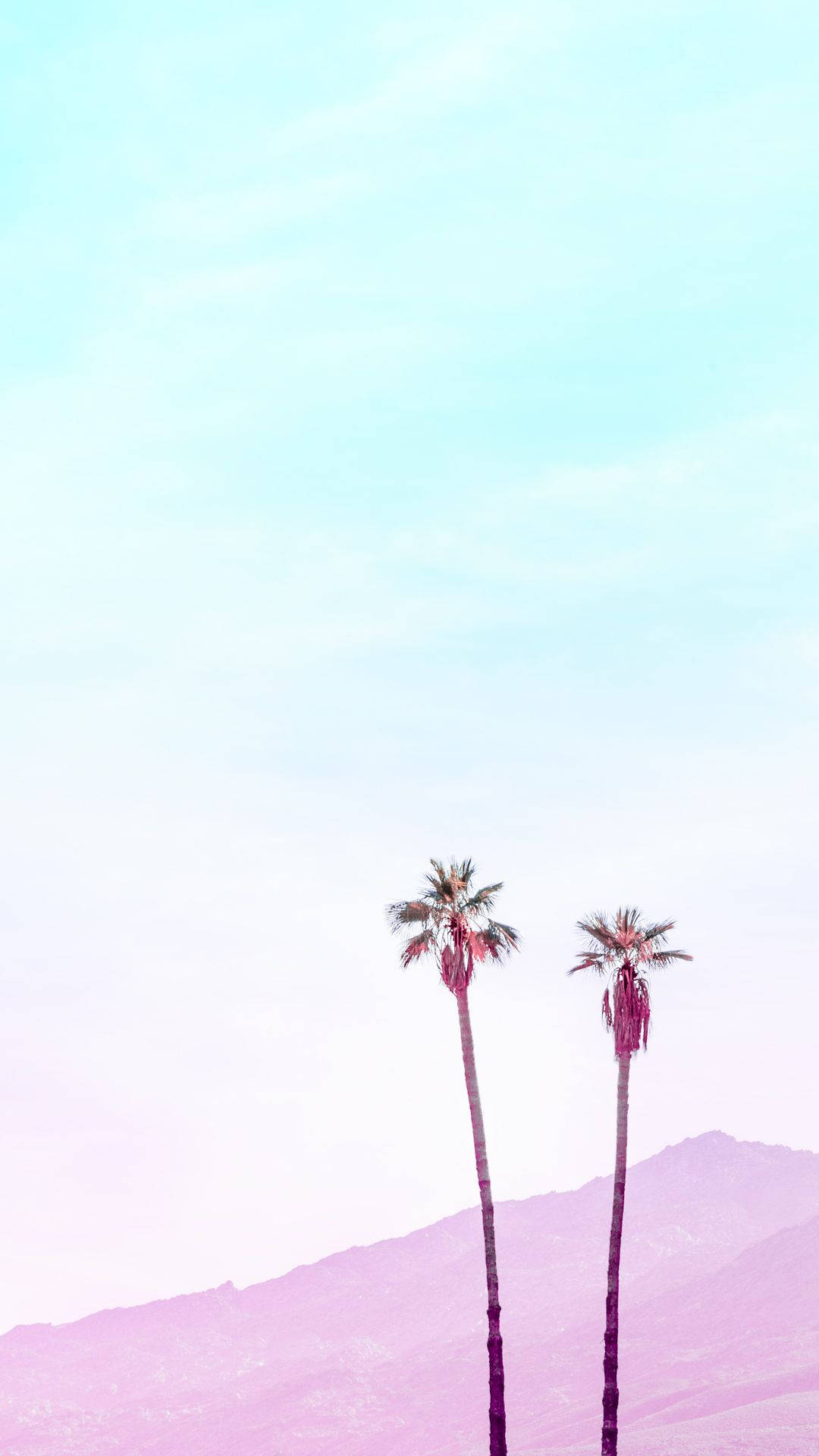 Pastel Mor Dağlı iPhone Duvar Kağıdı