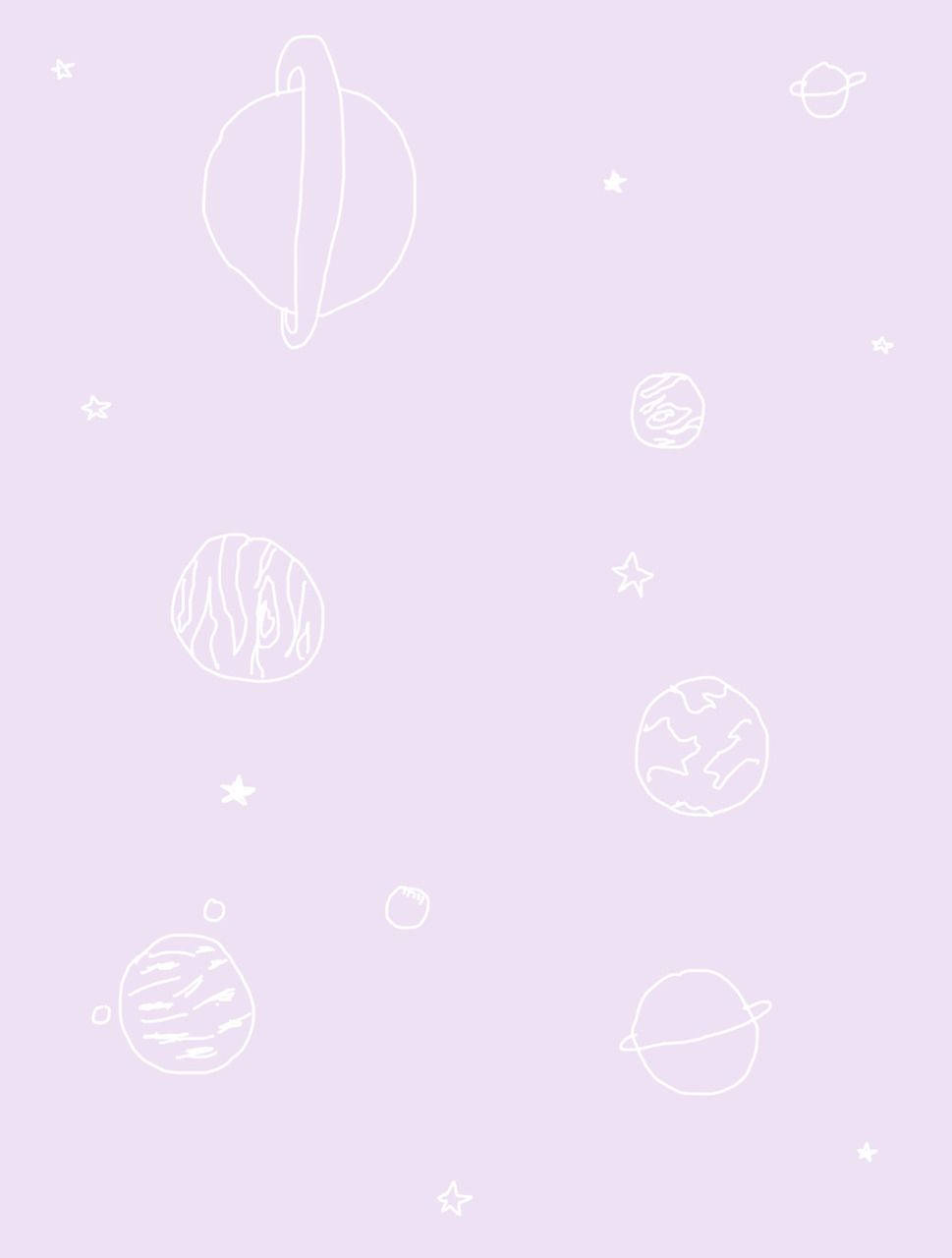 Pastel Mor Tumblr Gezegeni Duvar Kağıdı