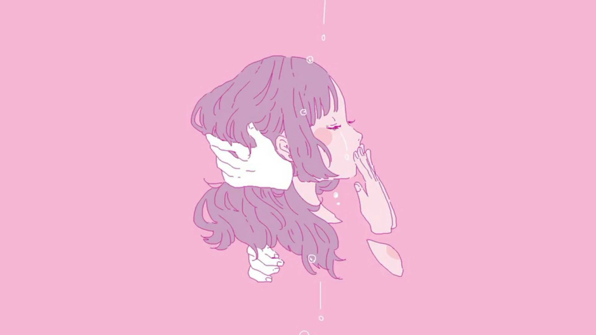 Pastel Pembe Anime Estetiği Duvar Kağıdı