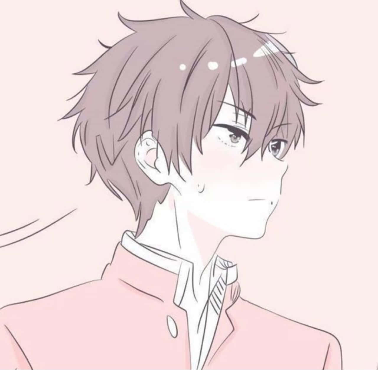 Pastel Pembe Erkek Uyumlu Anime Profil Fotoğrafı Duvar Kağıdı