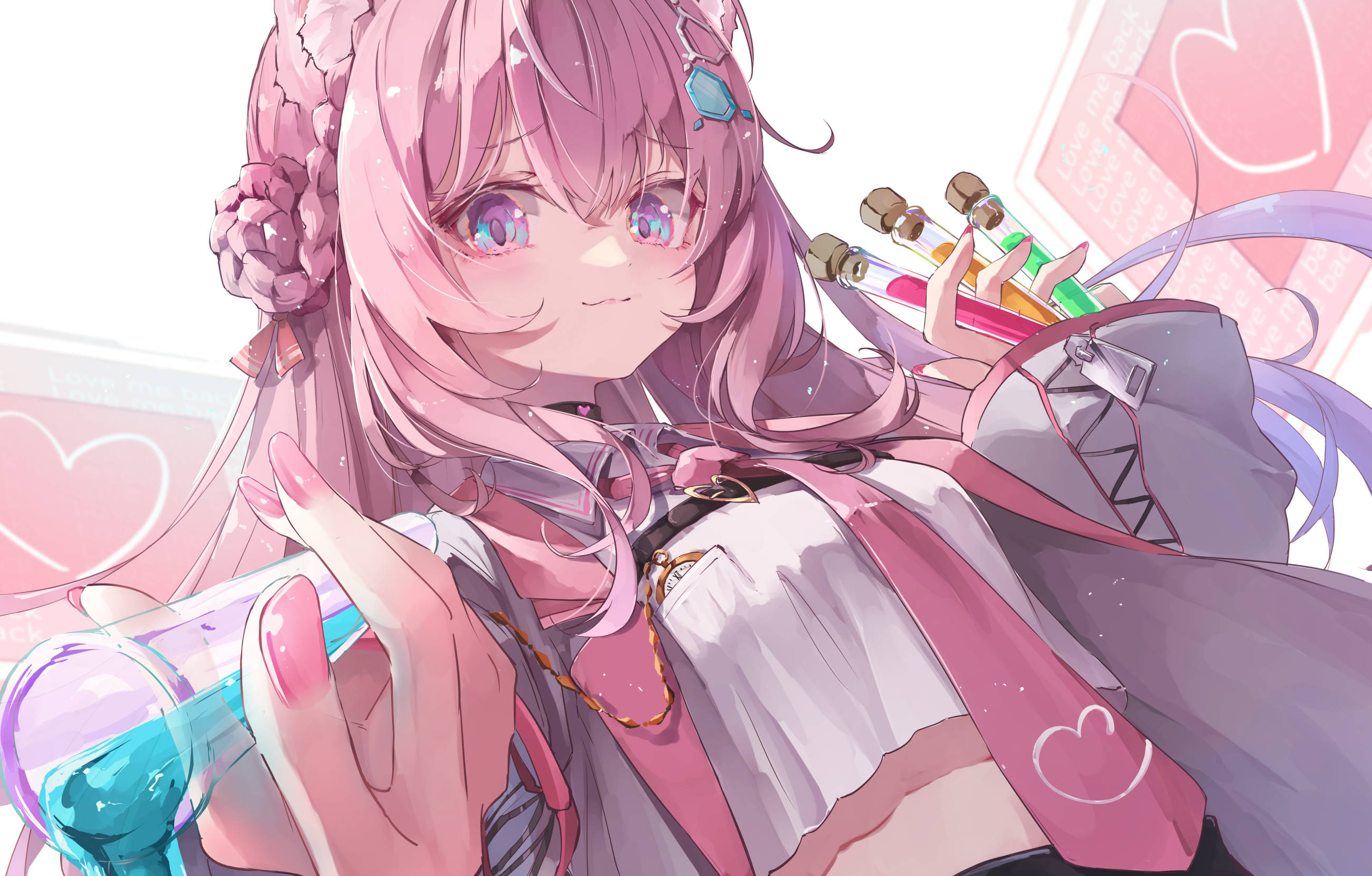 Pastel Pembe Hakui Koyori Hololive Duvar Kağıdı