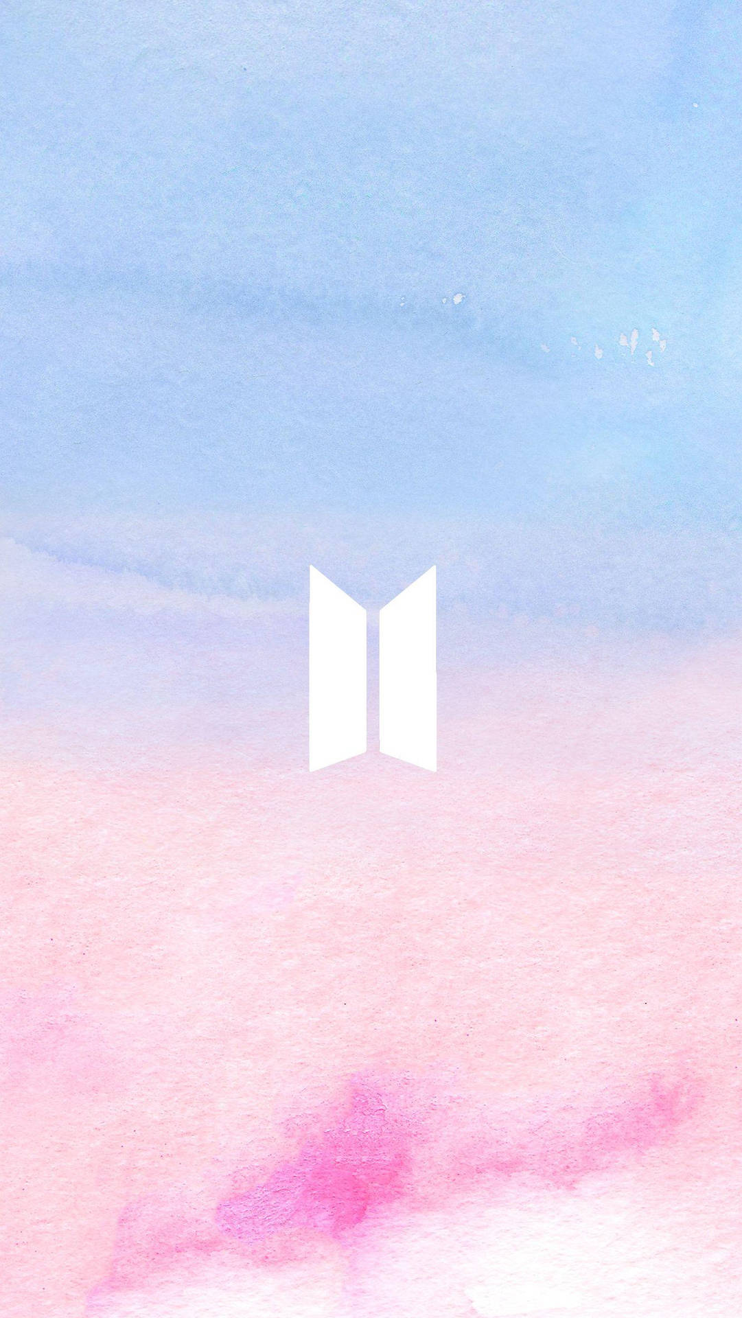 Pastel duvar kağıdında BTS logosu