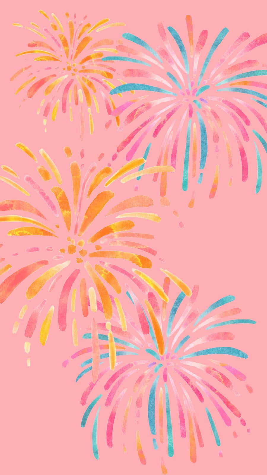 Pastel Renkli Havai Fişek Grafik Sanatı Duvar Kağıdı