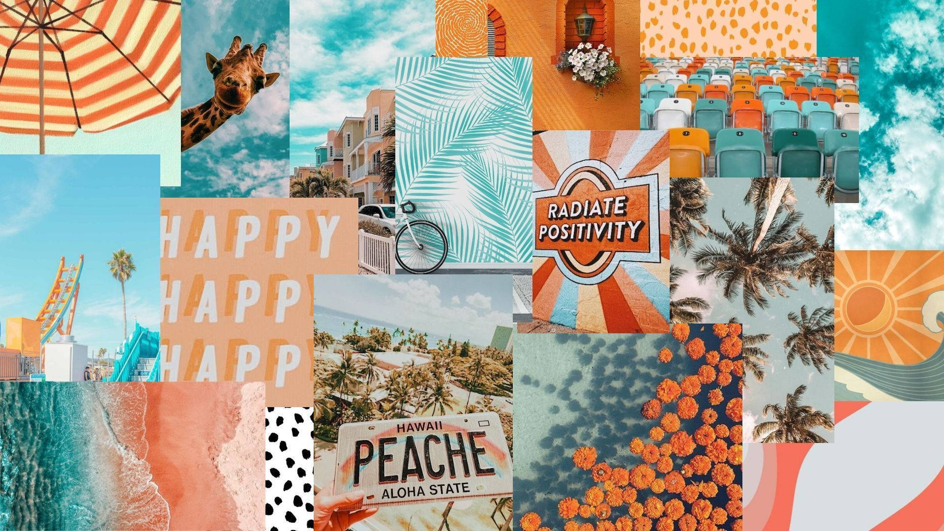 Pastel Retro Yaz Havası Duvar Kağıdı