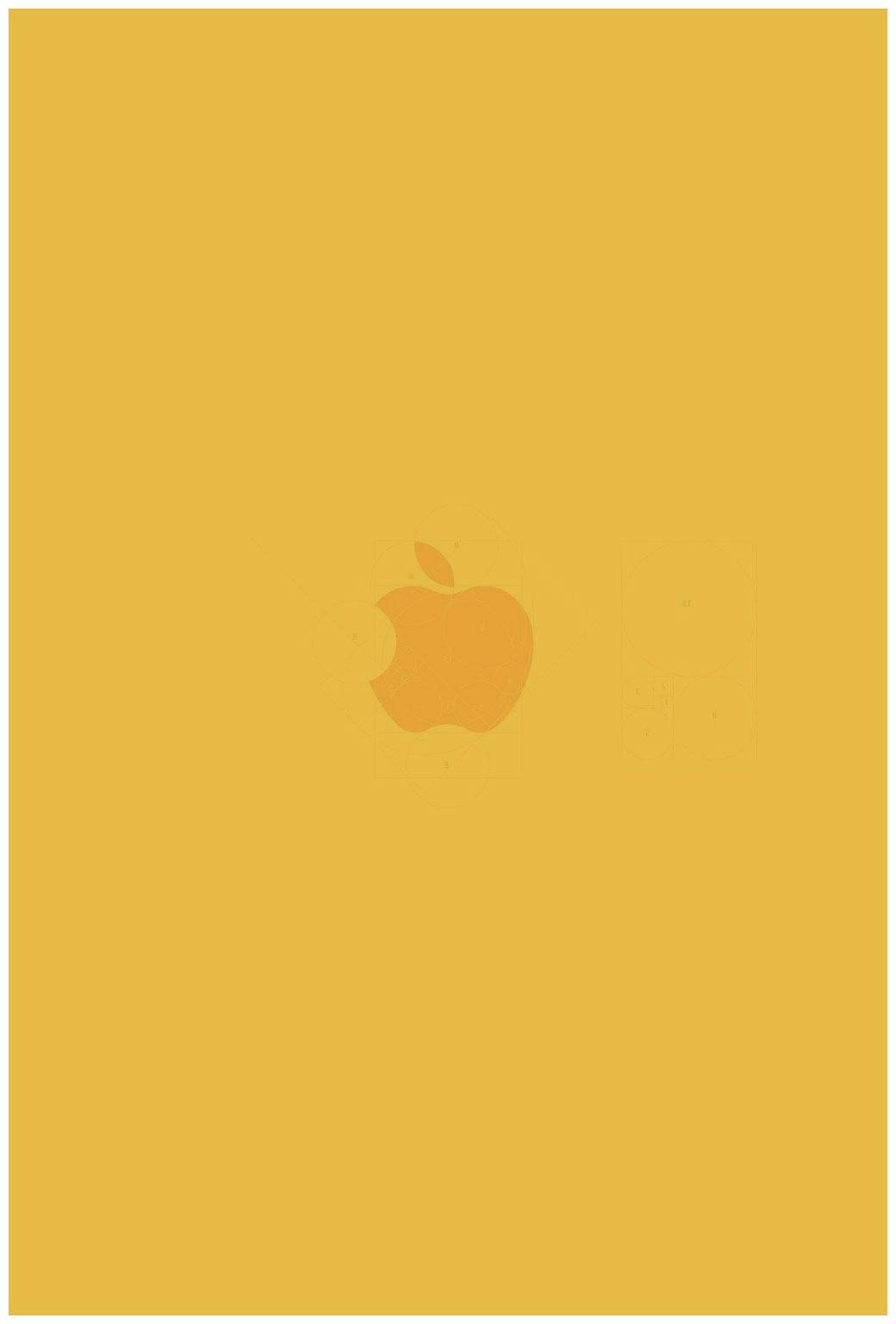 Pastel Sarı Estetik Üzerine Baskılı Apple Logosu Duvar Kağıdı