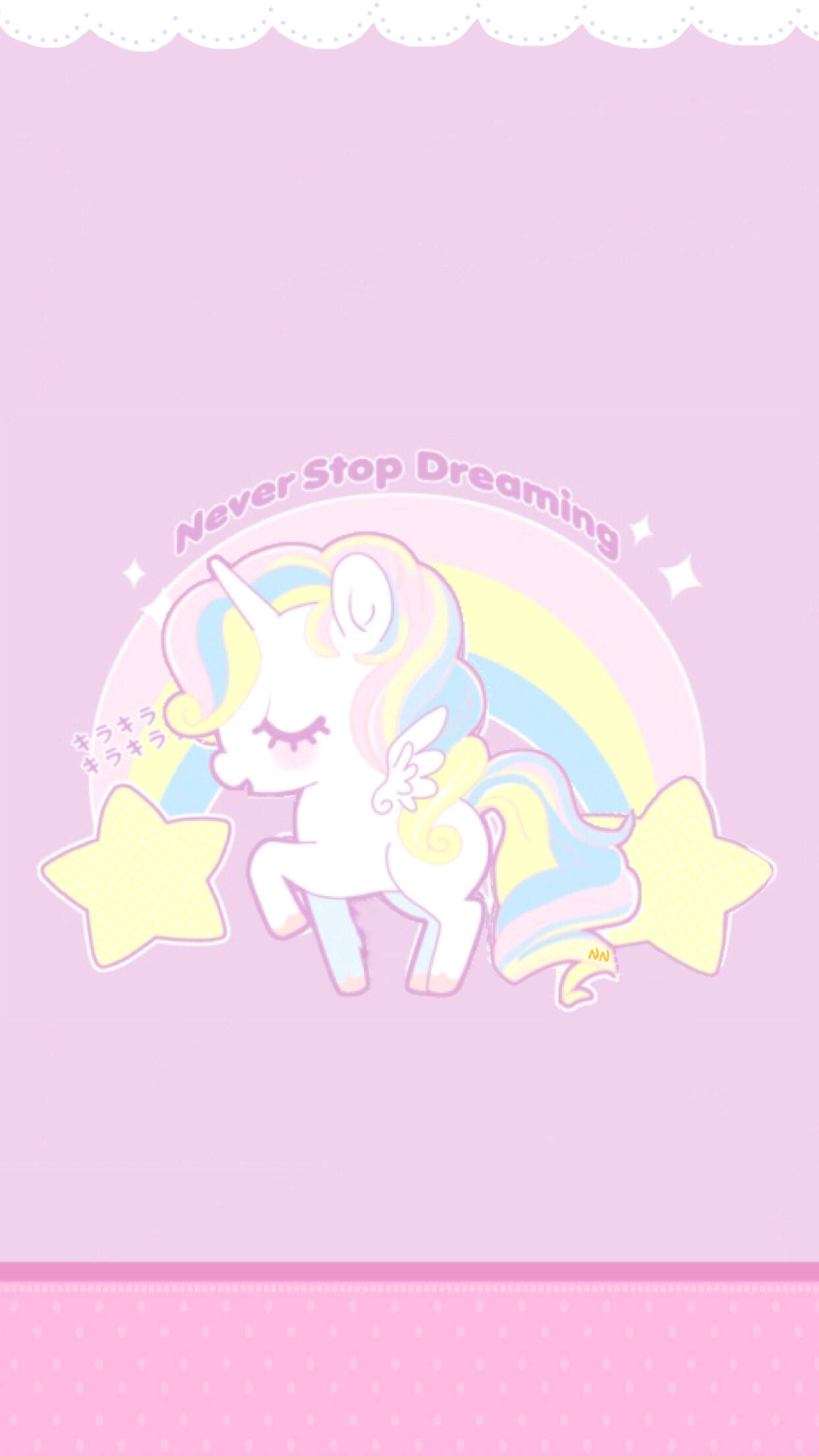 Pastel Telefon Unicorn Sanatı Duvar Kağıdı