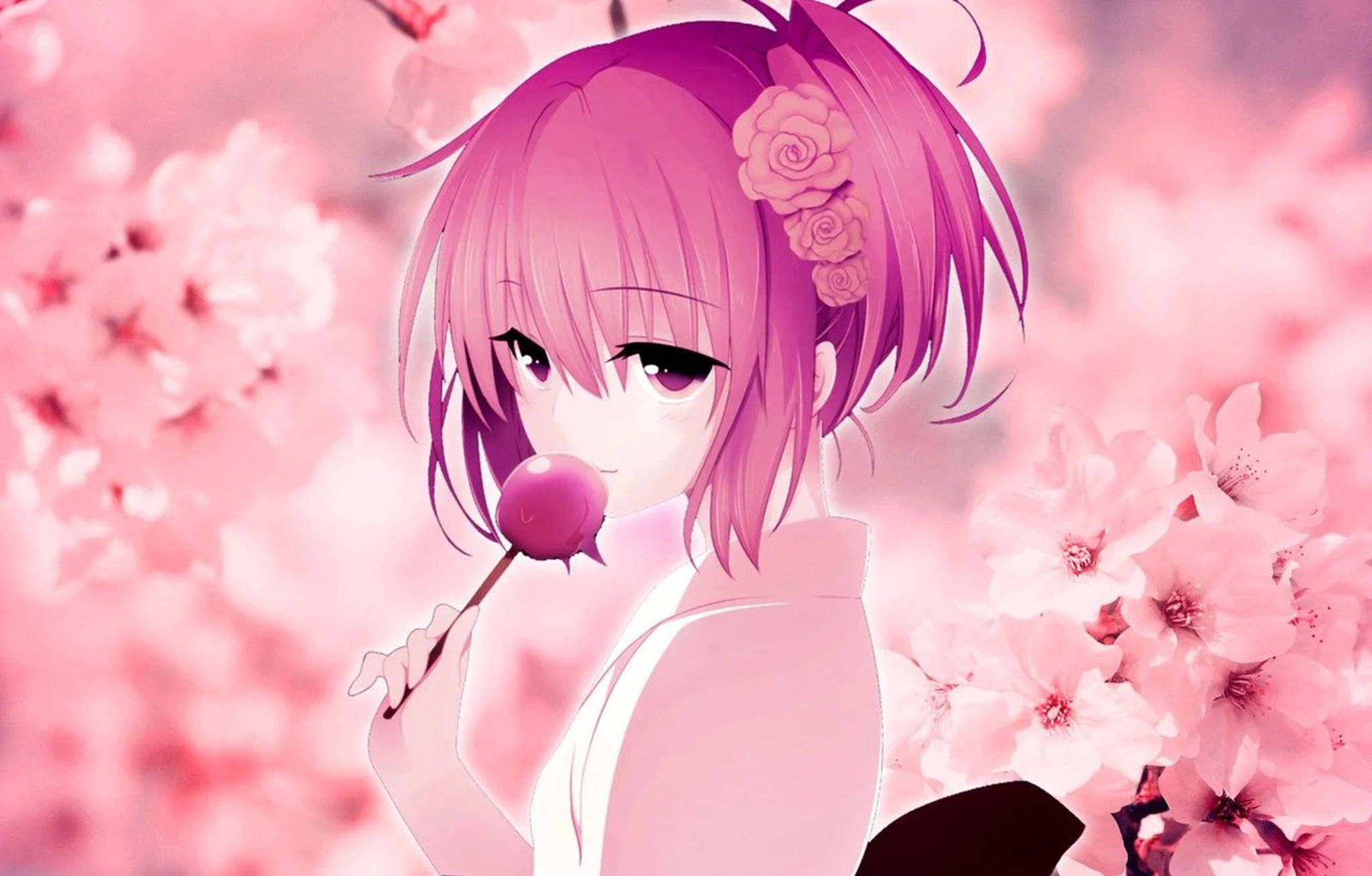 Pastel Tonlarında Neşe: Momo Belia ile Pembe Anime Estetiğinin Büyüleyici Dünyasına Yolculuk Duvar Kağıdı