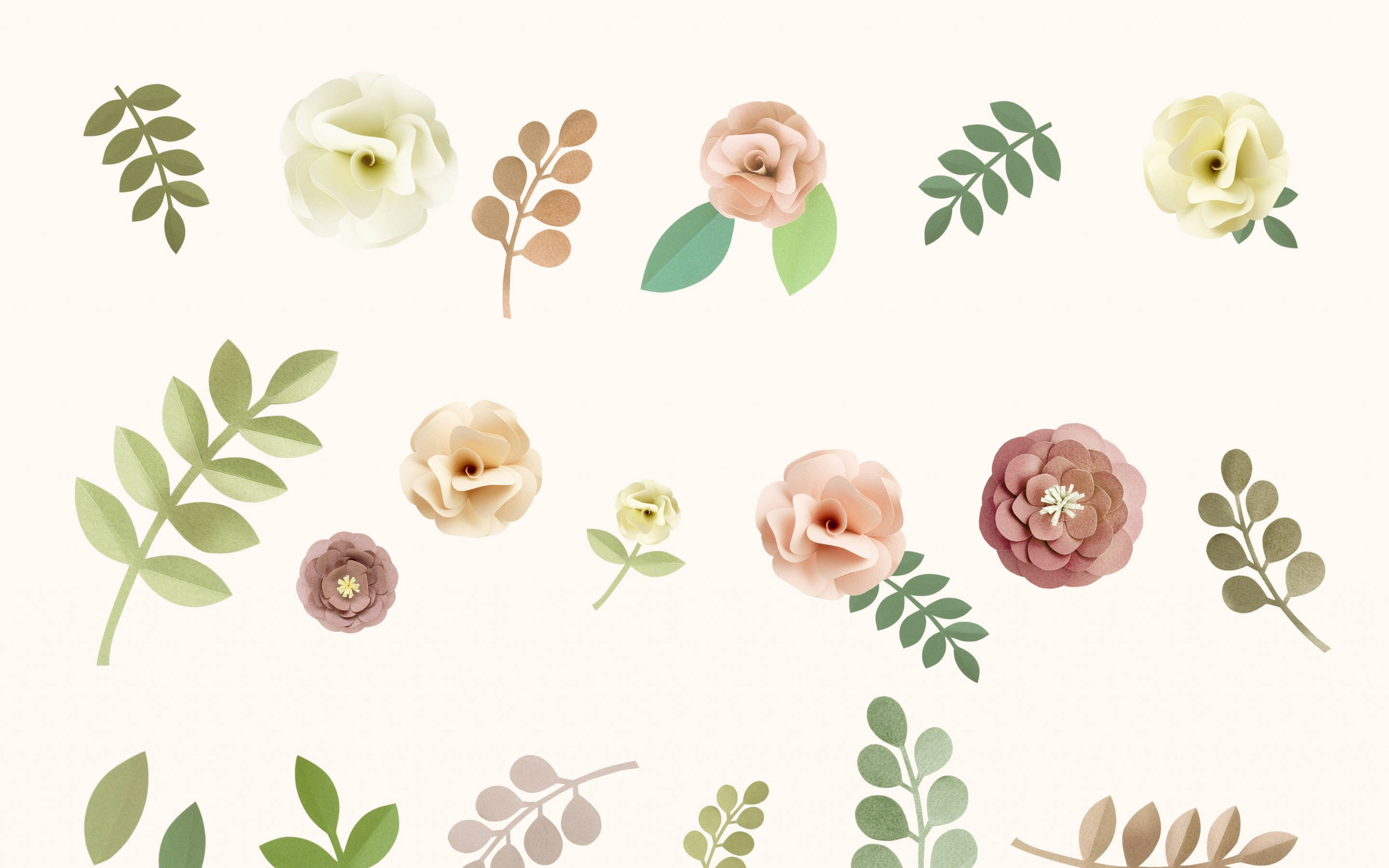 Pastel Tonlarında Minimalist Çiçek Tasarımı Duvar Kağıdı