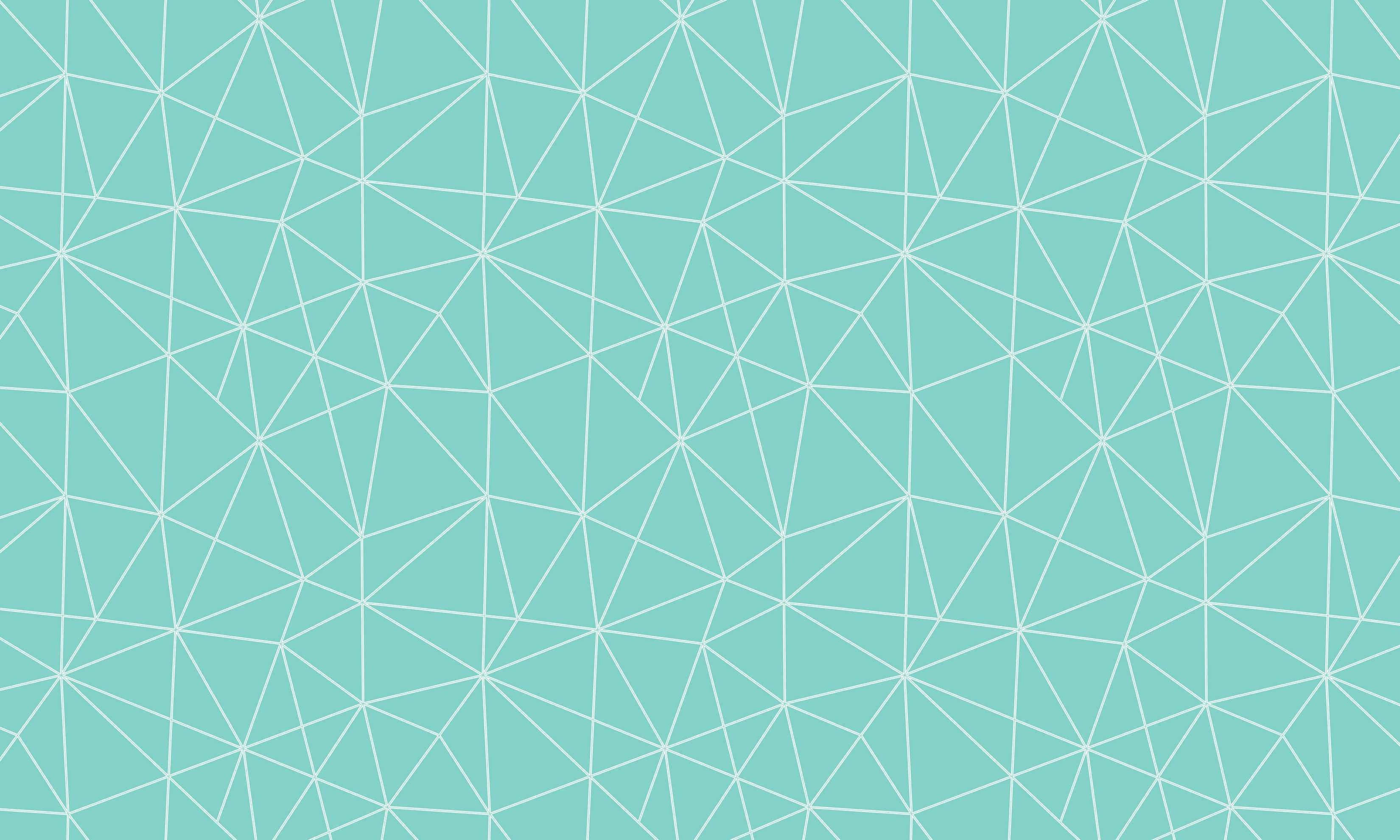 Pastel Yeşil Üzerinde Geometrik Desen Duvar Kağıdı