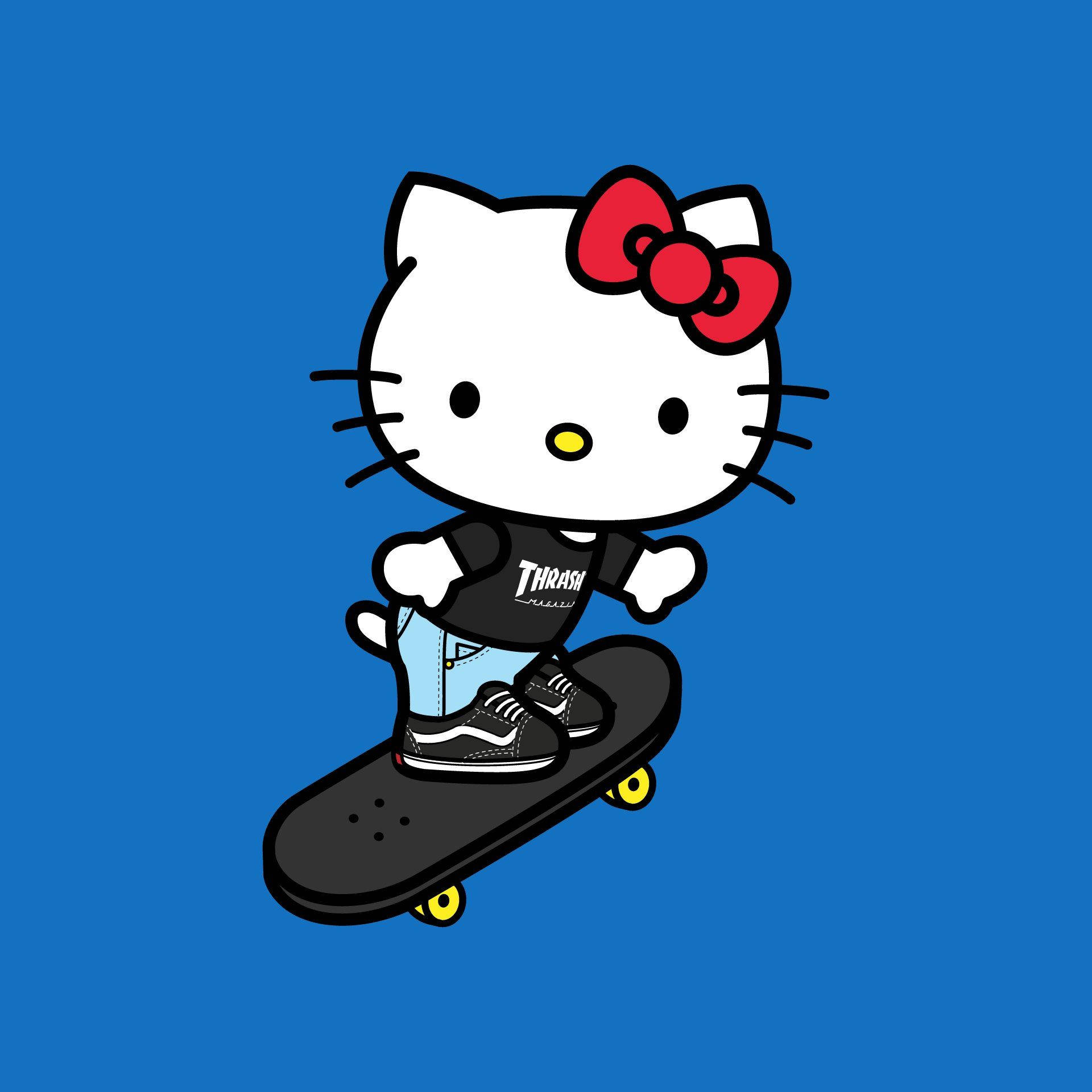 Paten Kayan Hello Kitty Profil Fotoğrafı Duvar Kağıdı