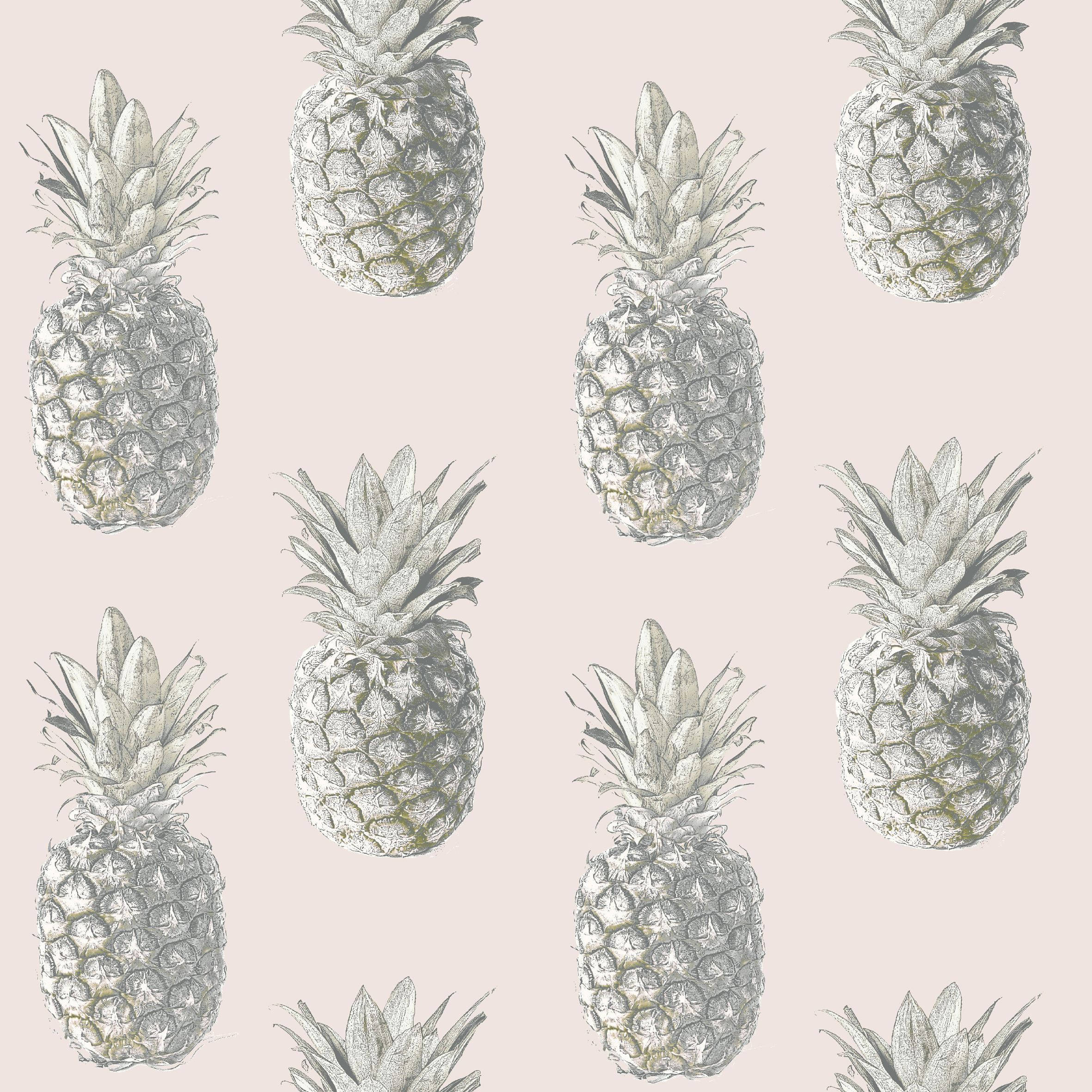 Pembe Allık Ananas Deseni Duvar Kağıdı