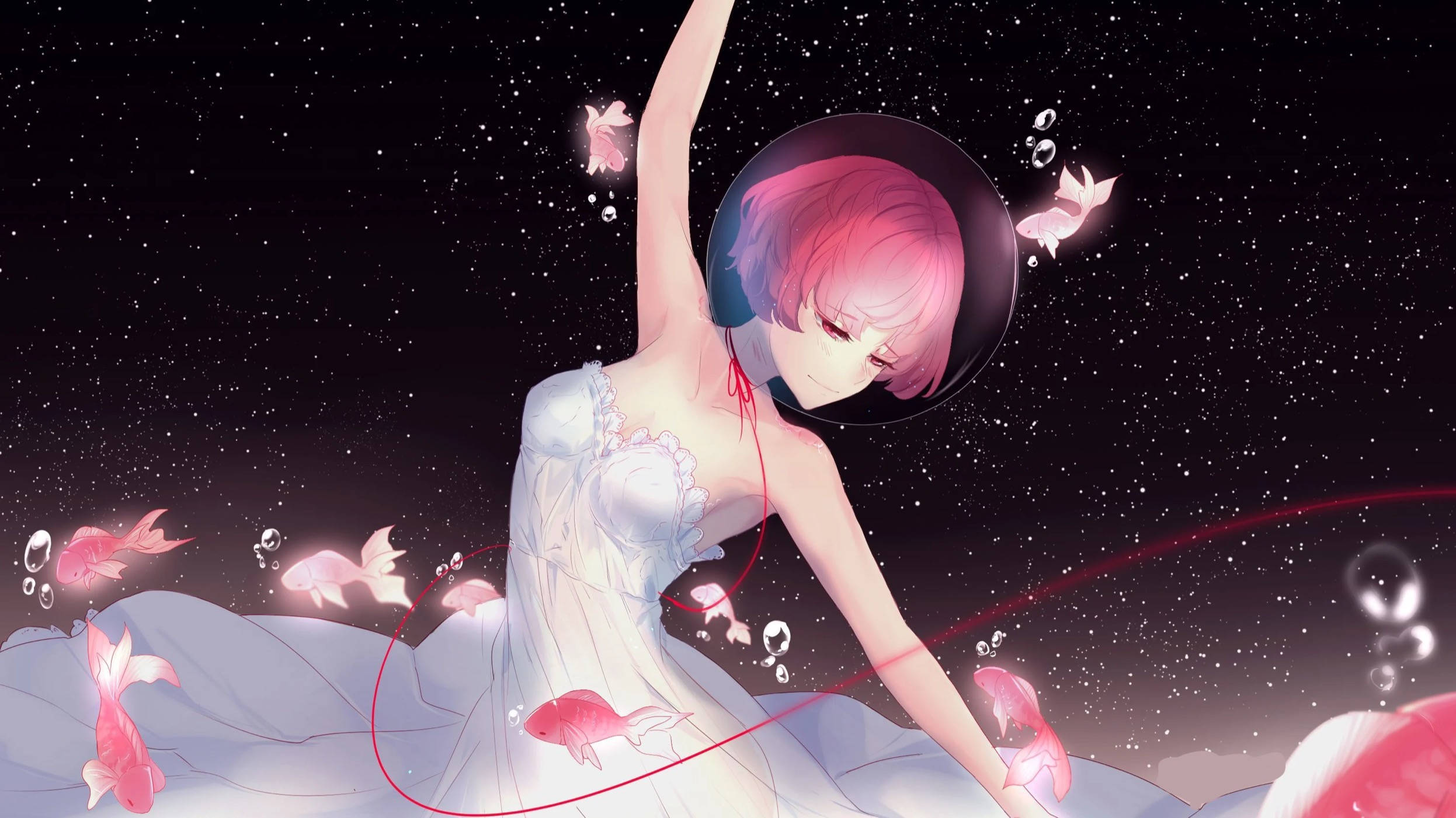 Pembe Anime Dansı Duvar Kağıdı