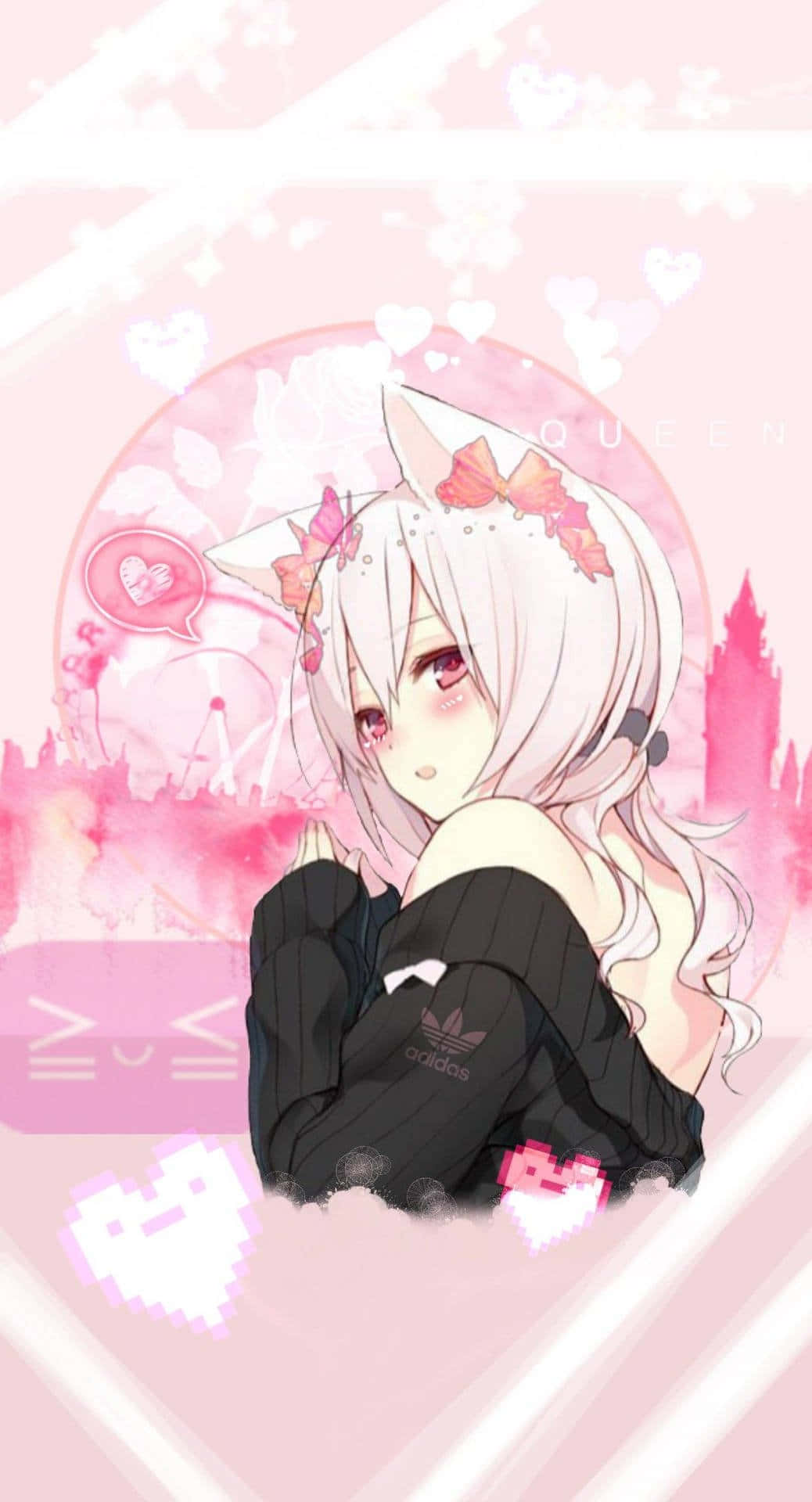 Pembe anime dünyasının güzelliğini deneyimleyin Duvar Kağıdı