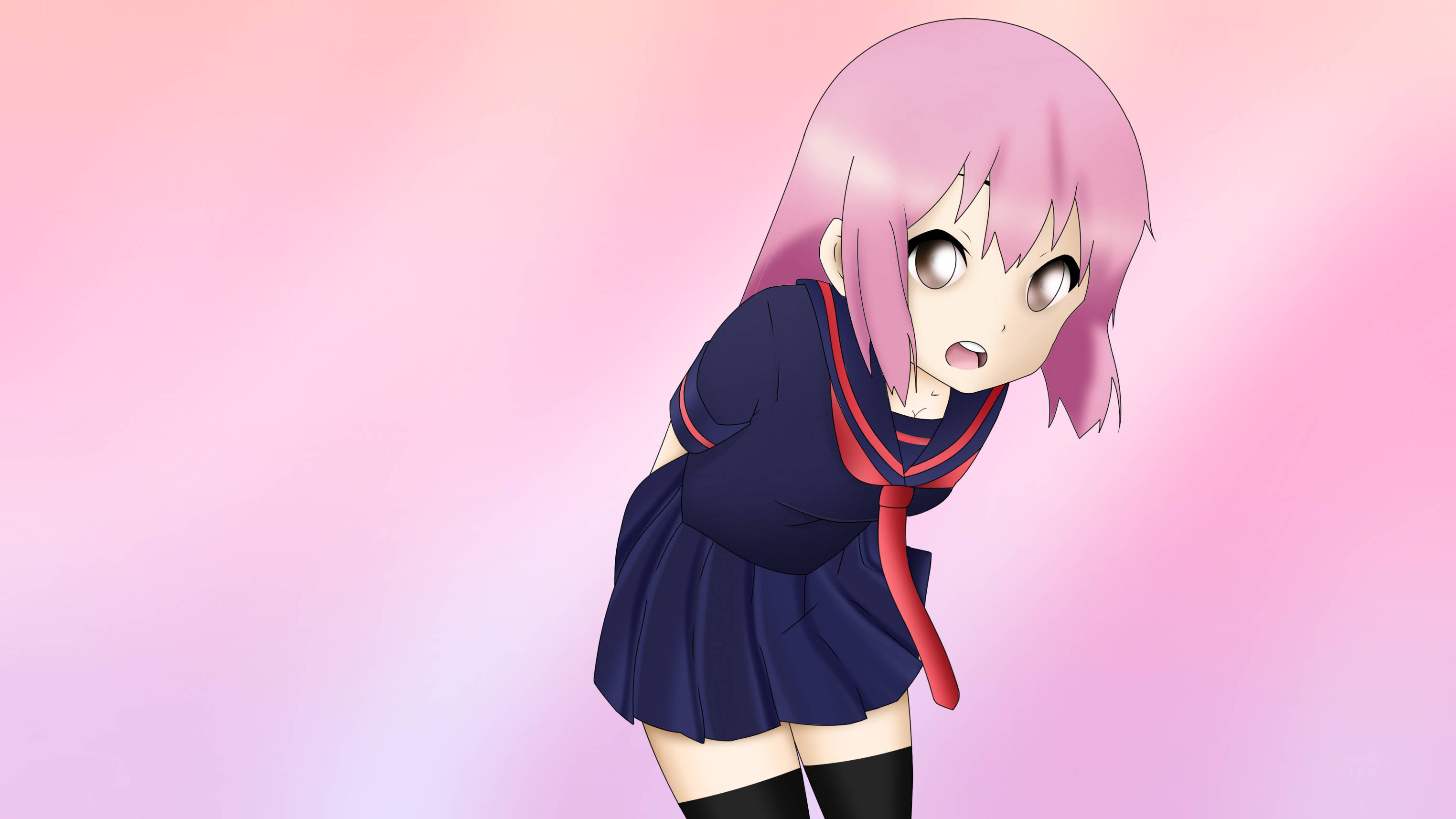 Pembe Anime Estetiği Okul Kızı Duvar Kağıdı