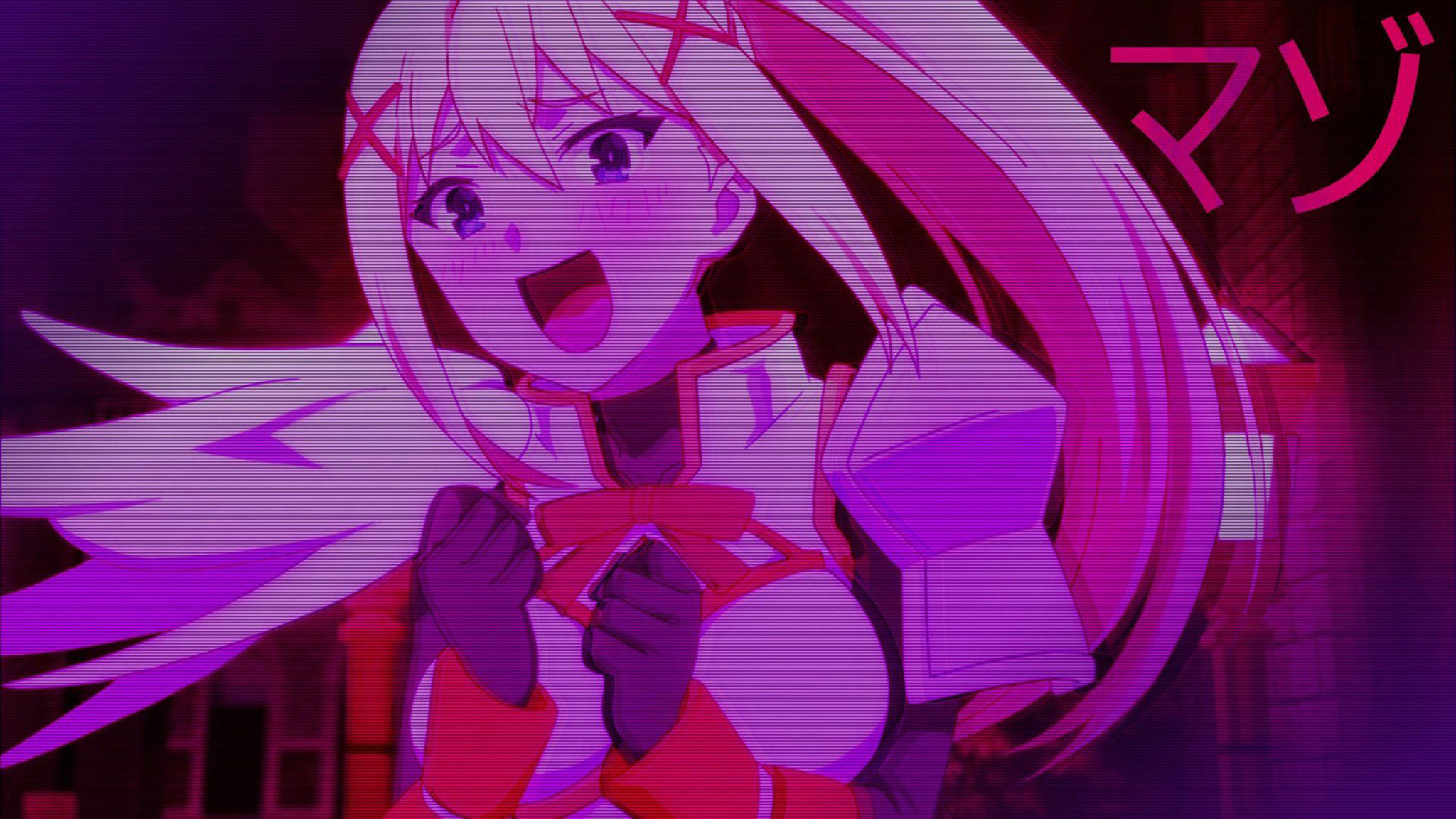 Pembe Anime Estetiği Darkness Duvar Kağıdı
