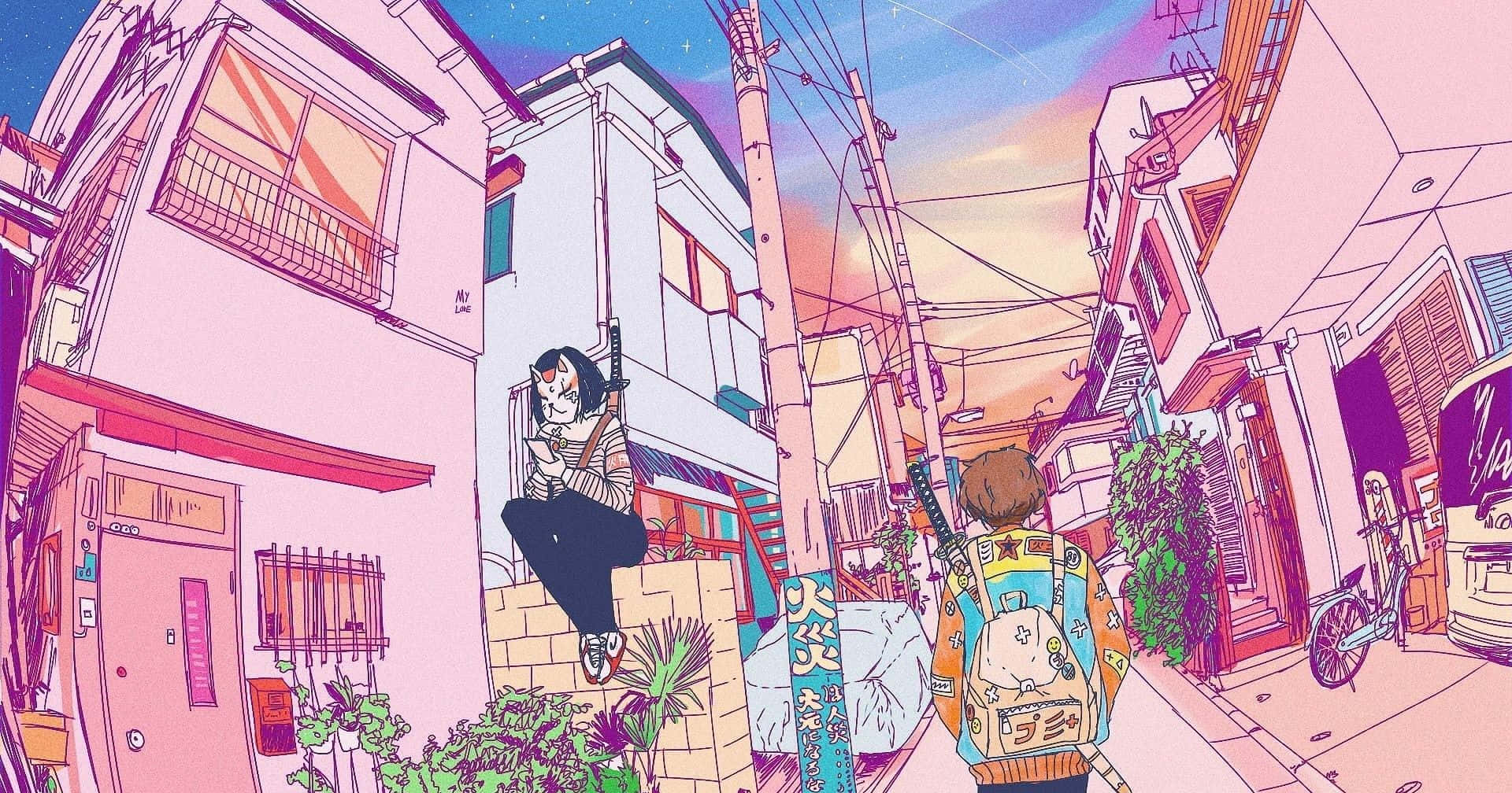 Pembe Anime Estetiği fotoğraflar Duvar Kağıdı