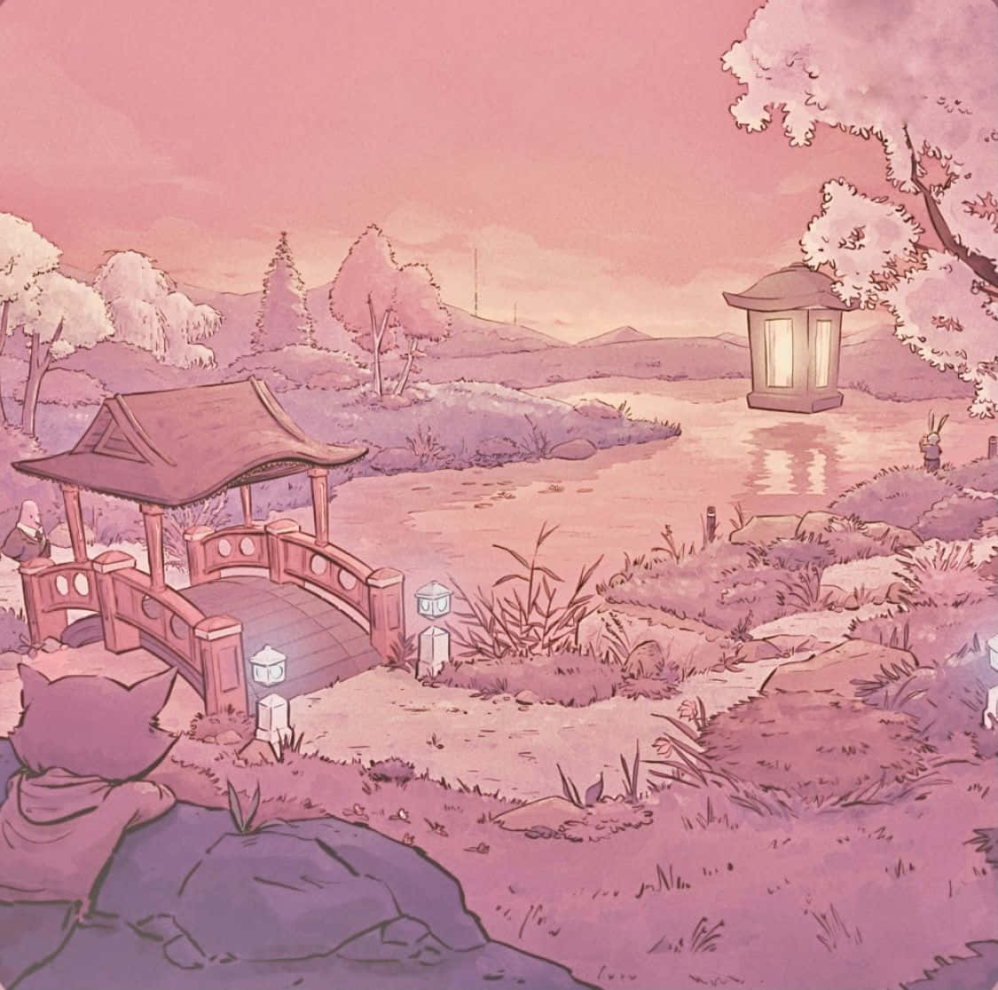 Pembe Anime Estetiği Görselleri Duvar Kağıdı