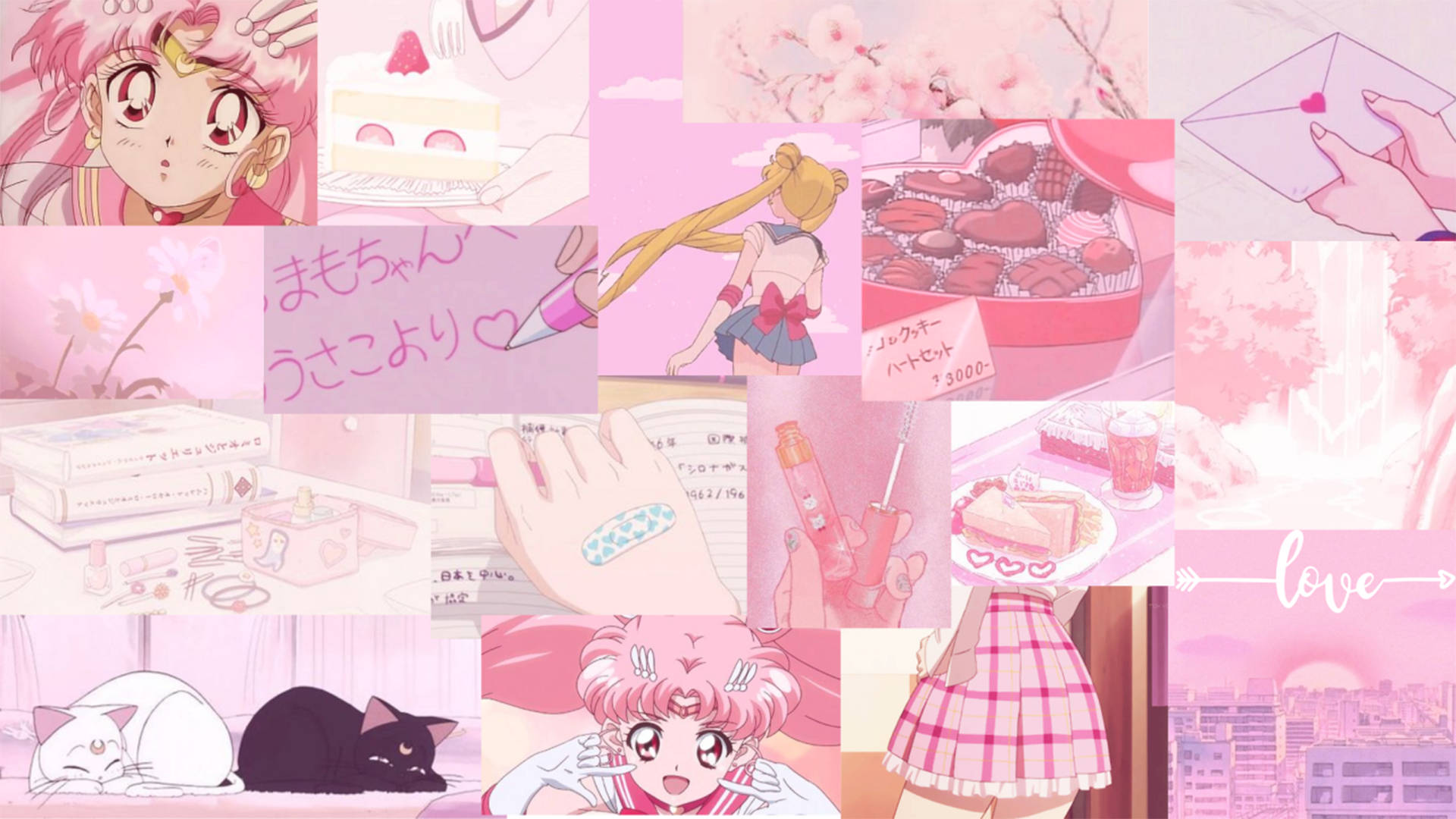 Pembe Anime Estetiği Sailor Moon Duvar Kağıdı
