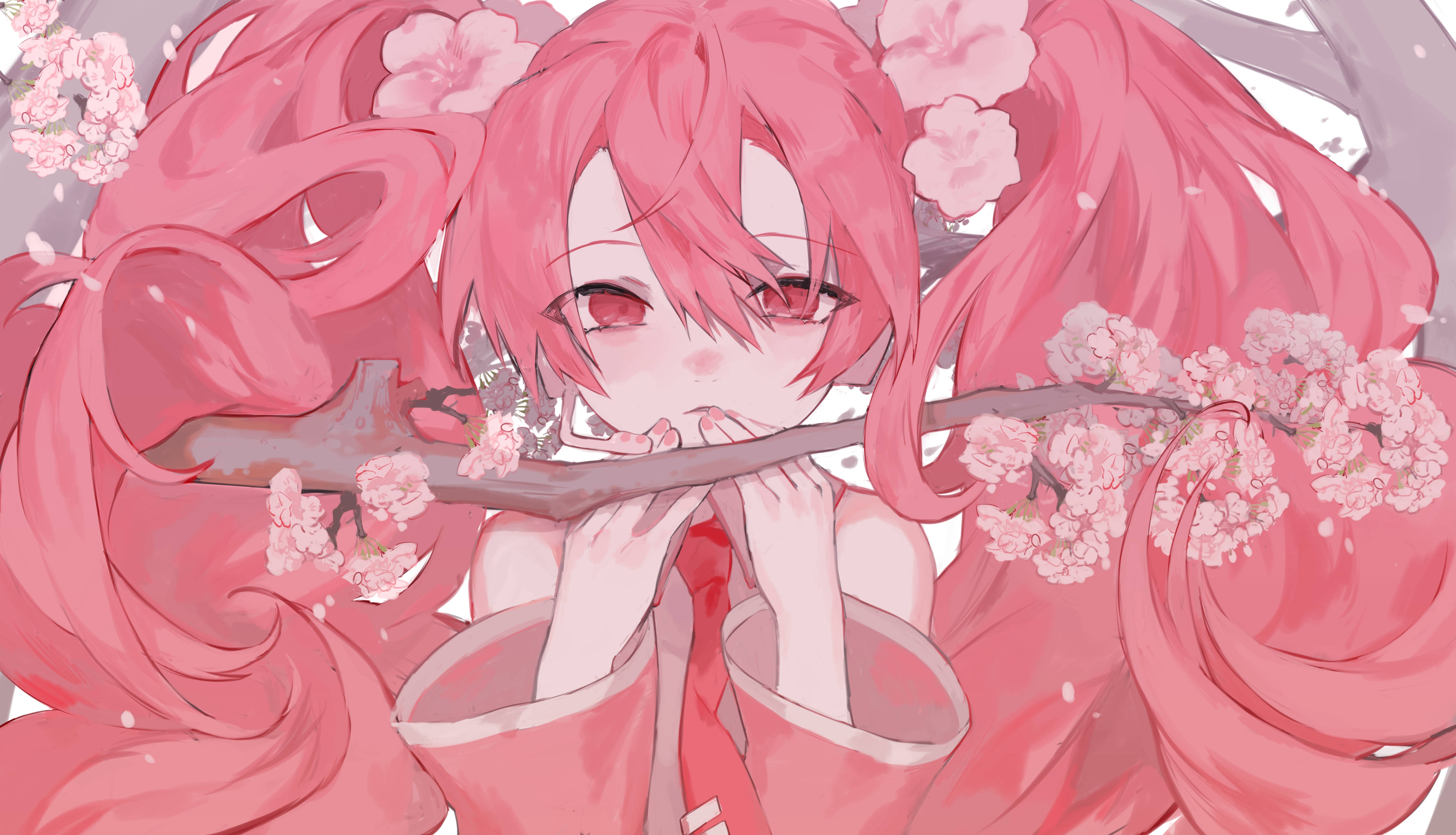 Pembe Anime Estetiği Sakura Miku Duvar Kağıdı