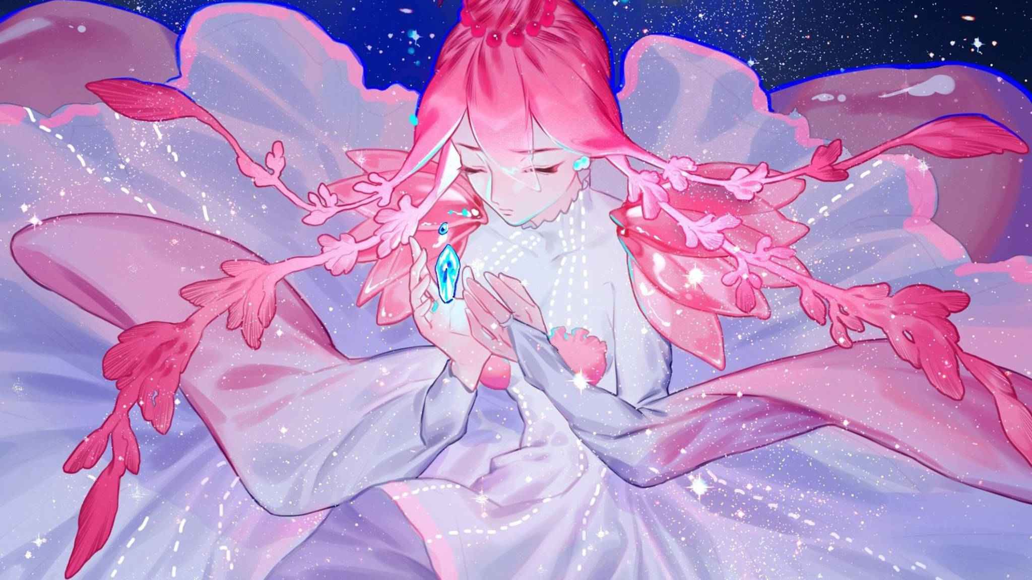 Pembe Anime Estetiği Ventricosus Duvar Kağıdı