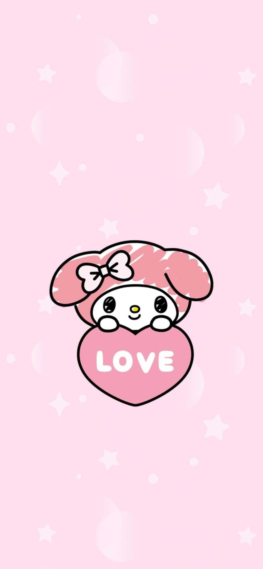 Pembe arka planlı hello kitty duvar kağıdı