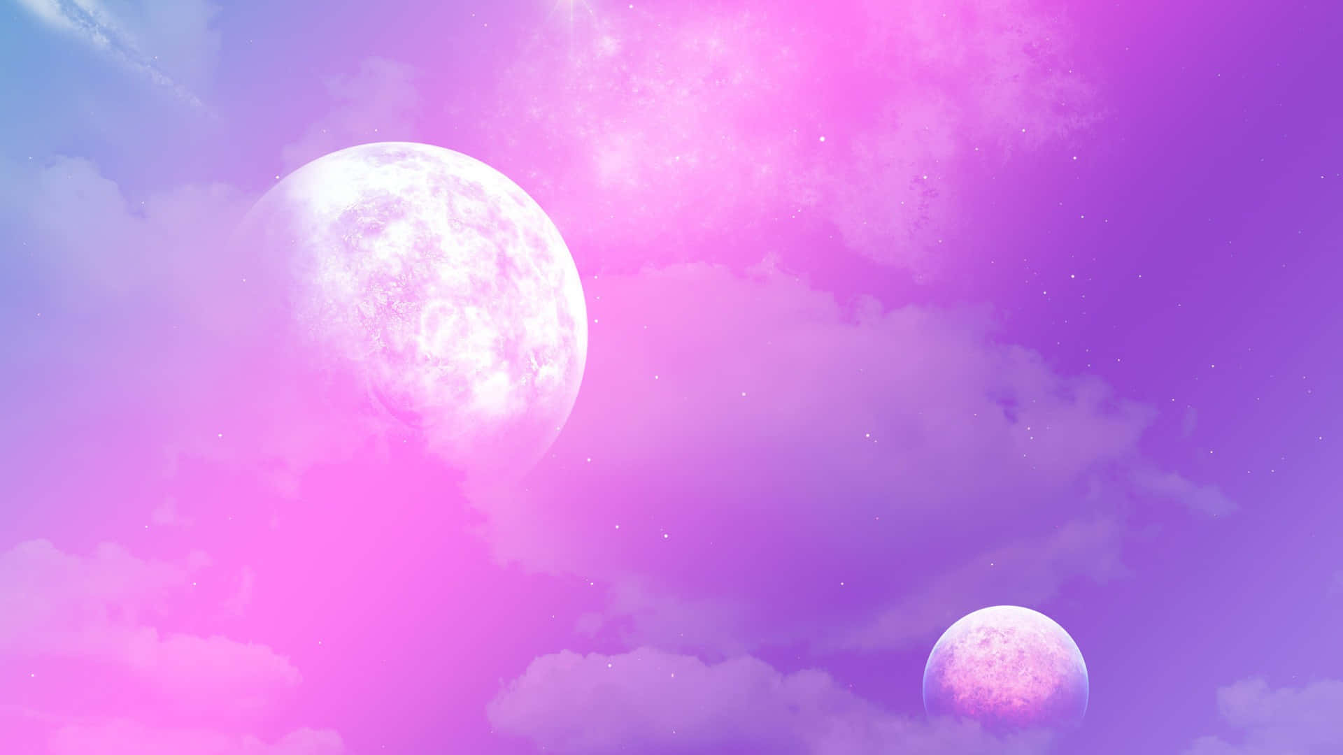 Pembe Ay ve Mor Gökyüzü Duvar Kağıdı