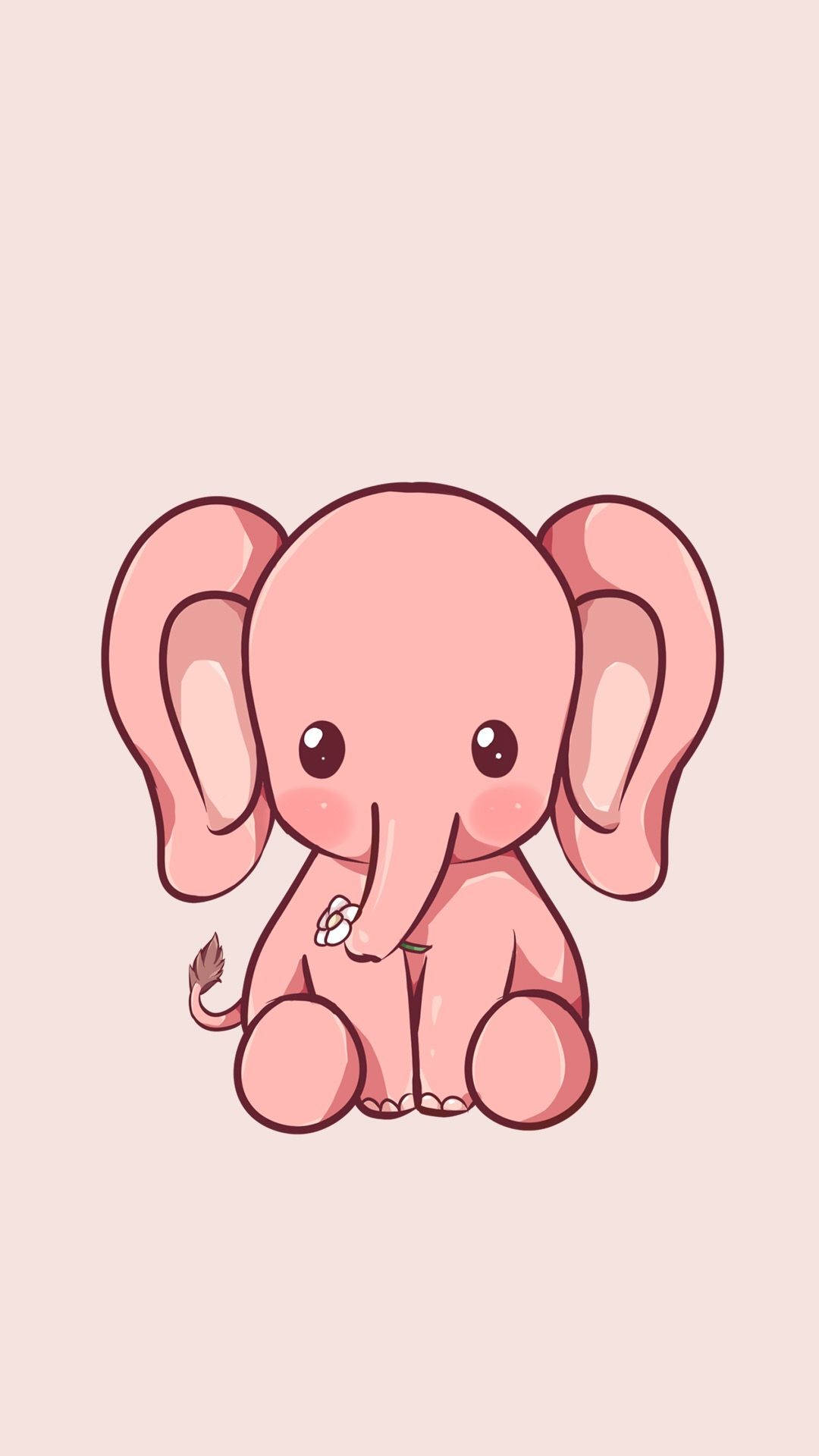 Pembe Bebek Fil Sevimli iPhone Duvar Kağıdı
