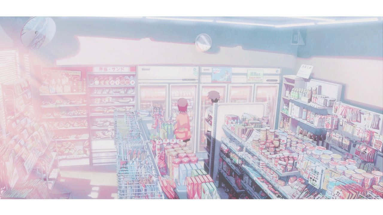 Pembe bir anime estetiğiyle parlak pembe bir dünyanın tadını çıkarın Duvar Kağıdı